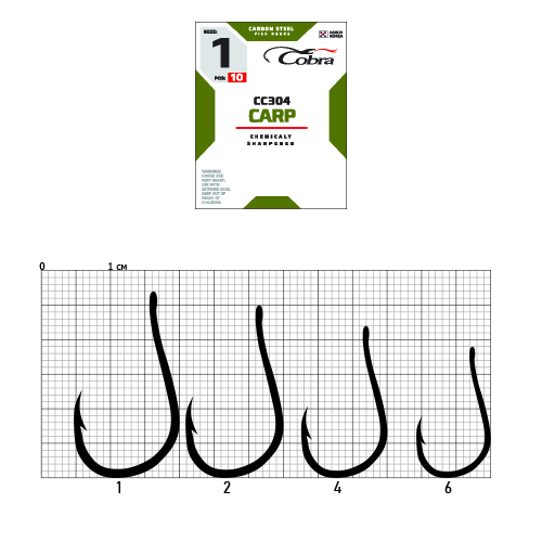 Гачки Cobra CARP CHINU сер. CC304 розм. 002 10шт.