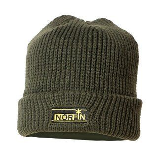Шапка в'язана з відворотом Norfin CLASSIC WARM (підкл.фліс / хакі) р.L 302810-L фото
