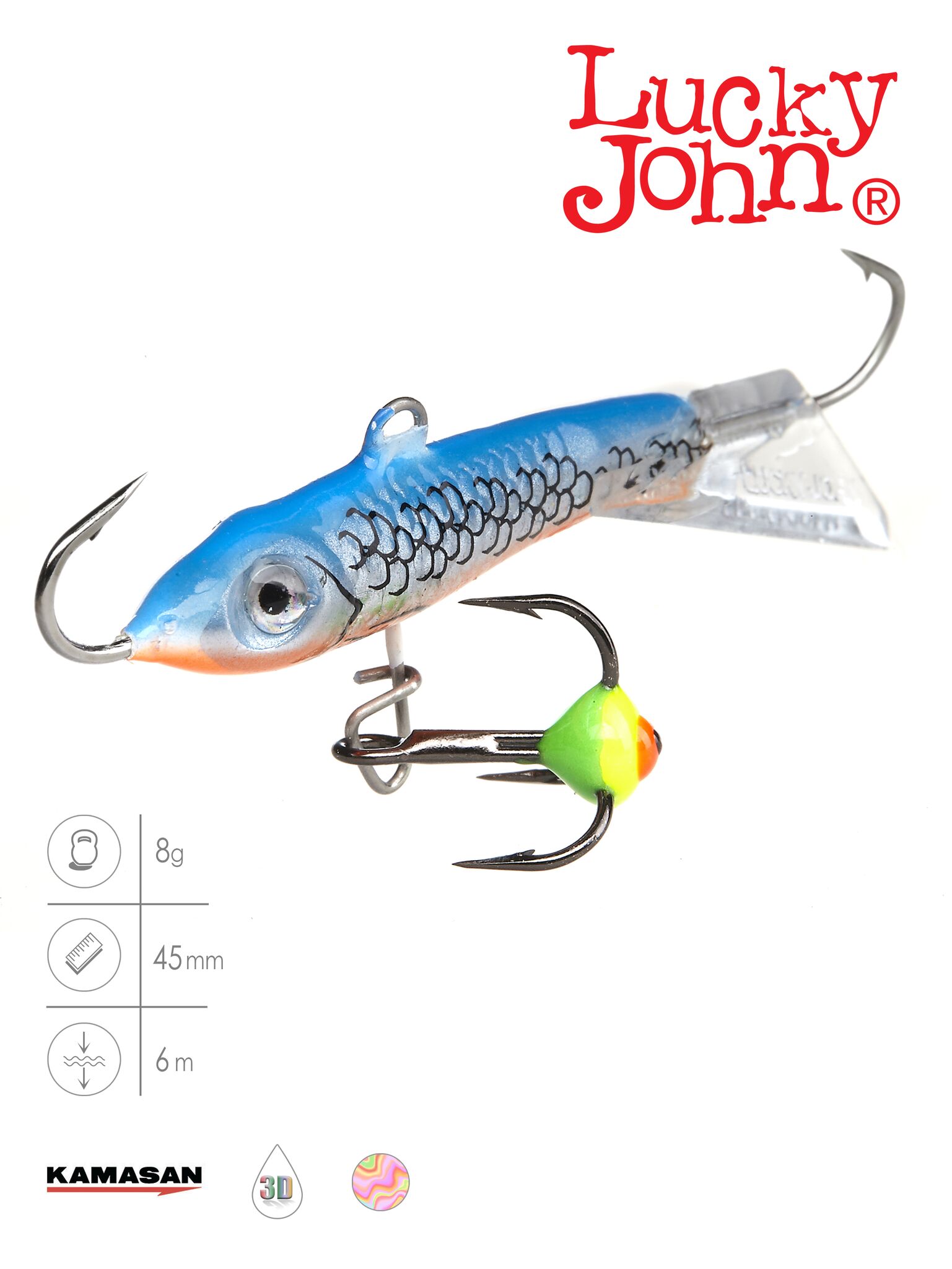 Балансир Lucky John CLASSIC 4.5 с тр. 50мм/45H блистер