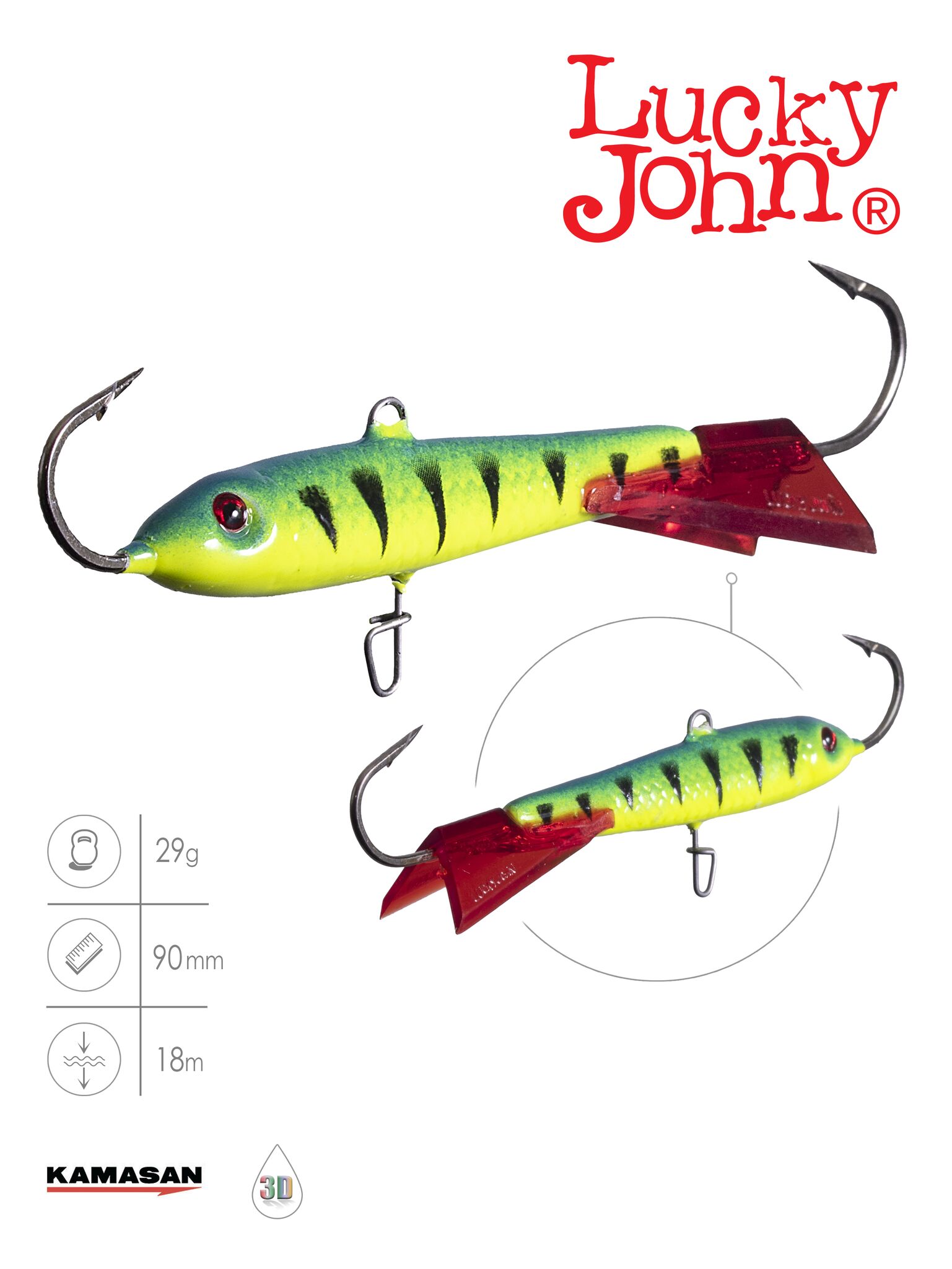 Балансир Lucky John CLASSIC 9 90мм/36RT