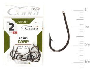 Крючки Cobra CARP KAYO HEAVY сер. CC305 разм. 002 10шт. CC305-002 фото