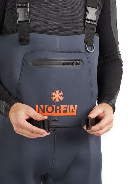Полукомбинезон заброд. Norfin SHADOW NEOPRENE BOOTFOOT р.42-M с сапогами резина 83500-42-M фото