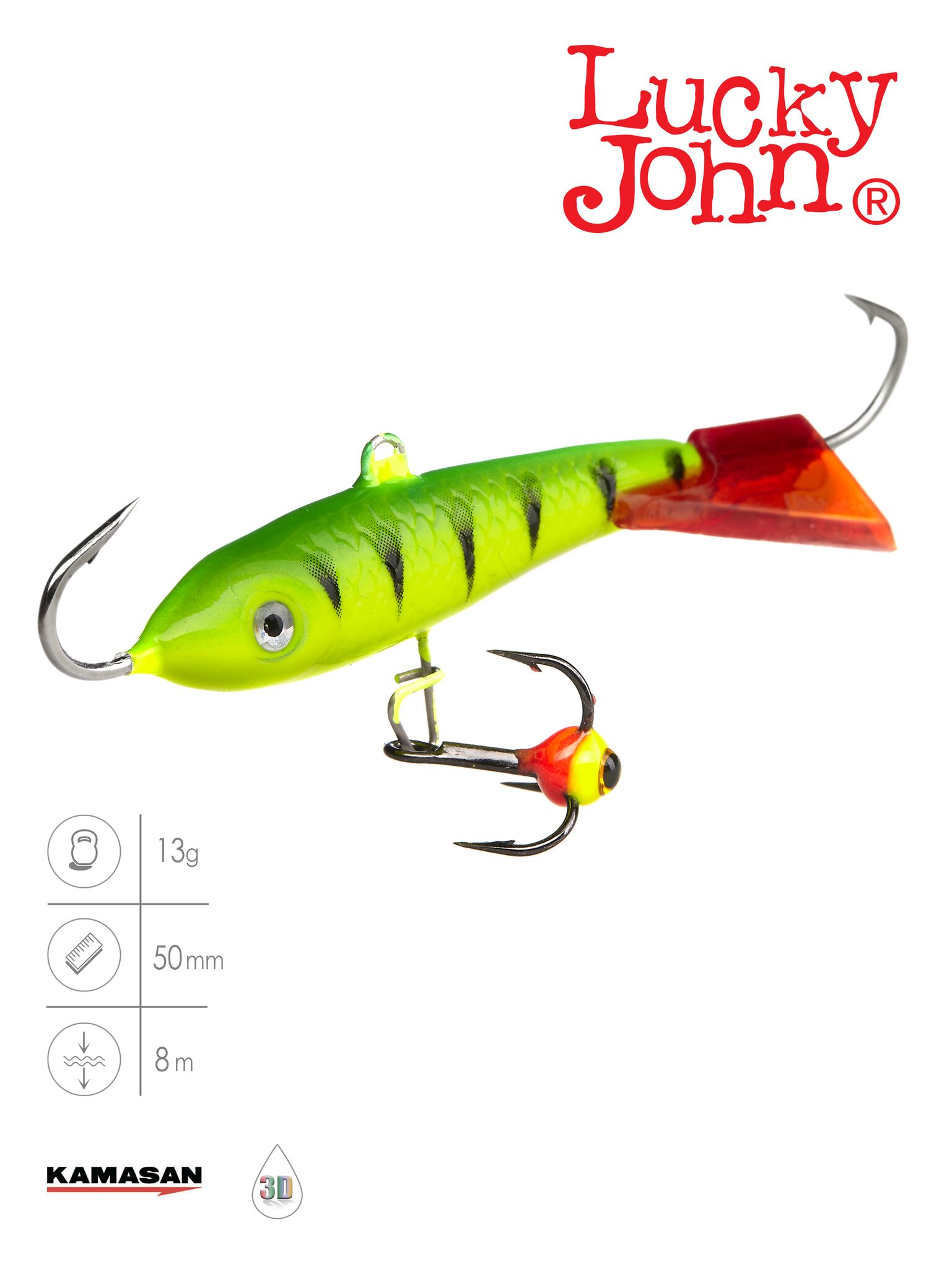 Балансир Lucky John CLASSIC 5 с тр. 50мм/36RT блистер