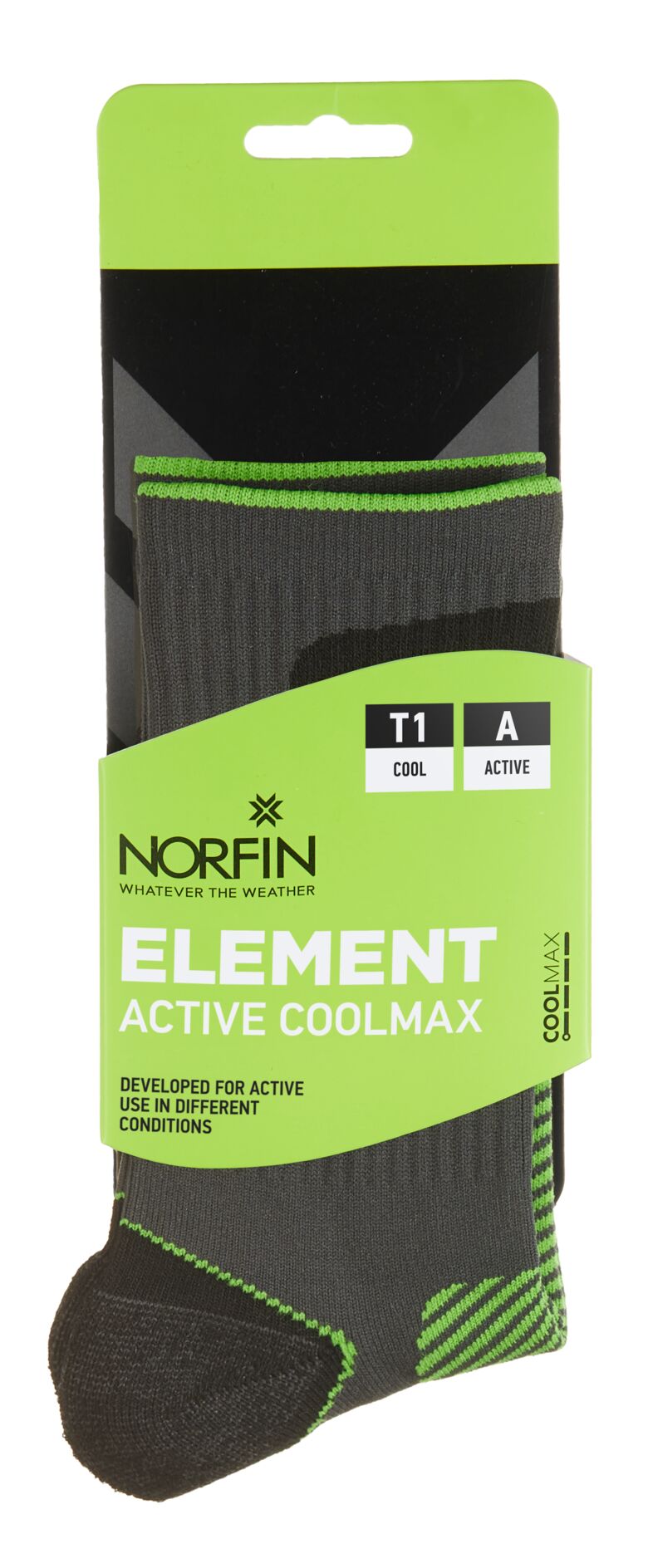 Шкарпетки Norfin T1A ELEMENT ACTIVE COOLMAX CREW (70% coolmax,18% PL, 7% Ny, 5% еласт.) р.XL(45-47), фото 4