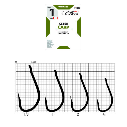 Гачки Cobra CARP KAYO HEAVY сер. CC305 розм. 004 10шт.