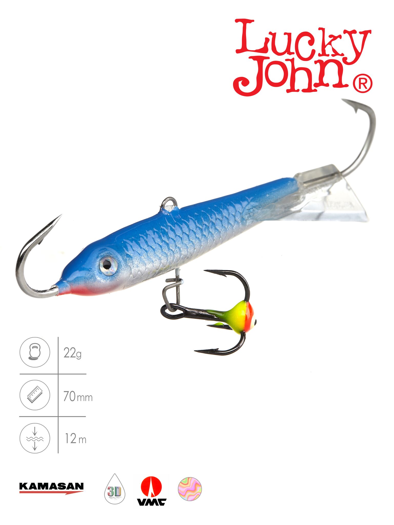 Балансир Lucky John CLASSIC 7 с тр. 70мм/15H блистер