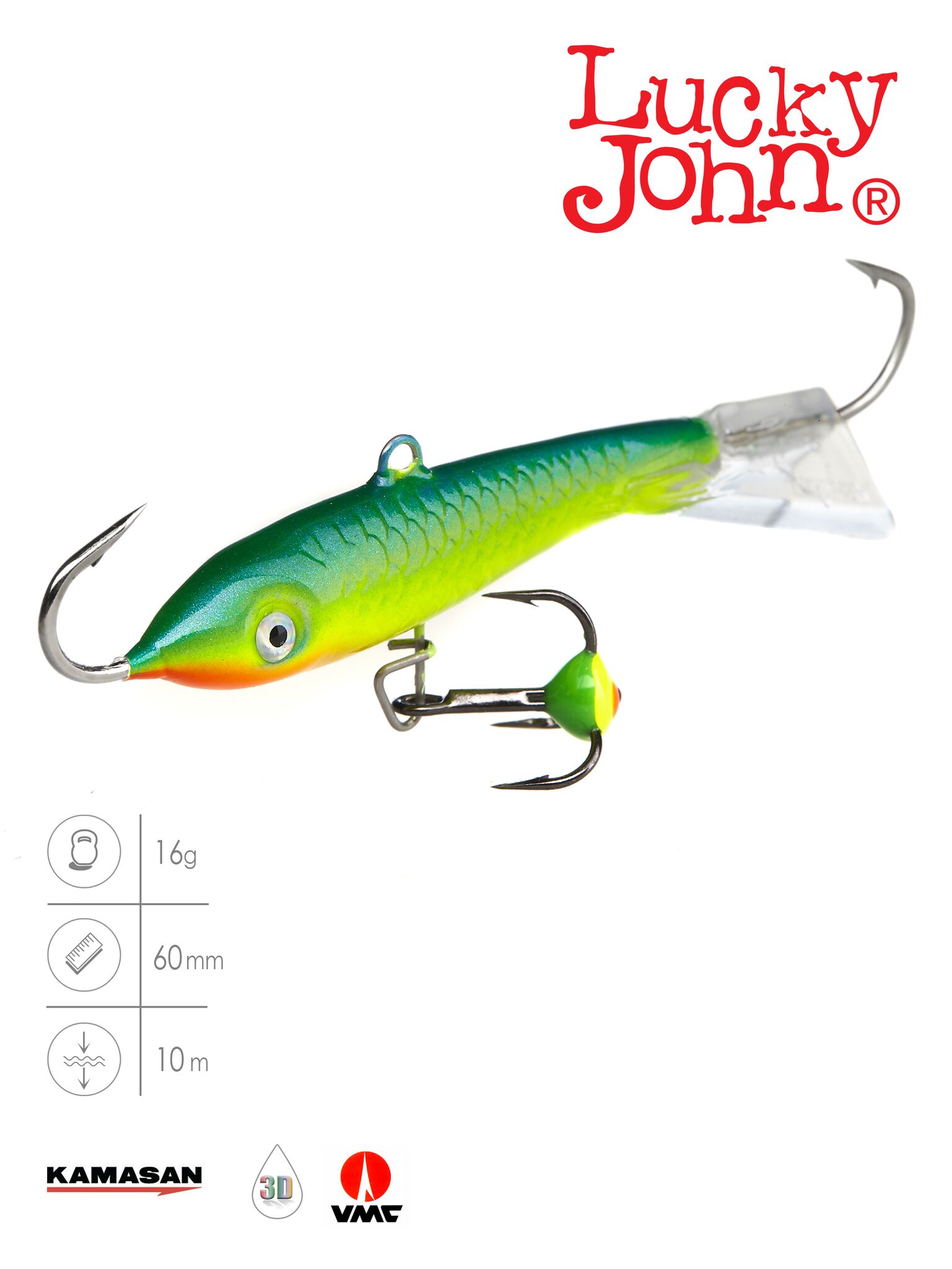 Балансир Lucky John CLASSIC 6 з тр. 60мм/29 блістер
