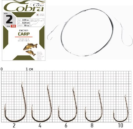 Гачок з повідцем Cobra ALLROUND (сер.CNC101/ 010) *10шт.
