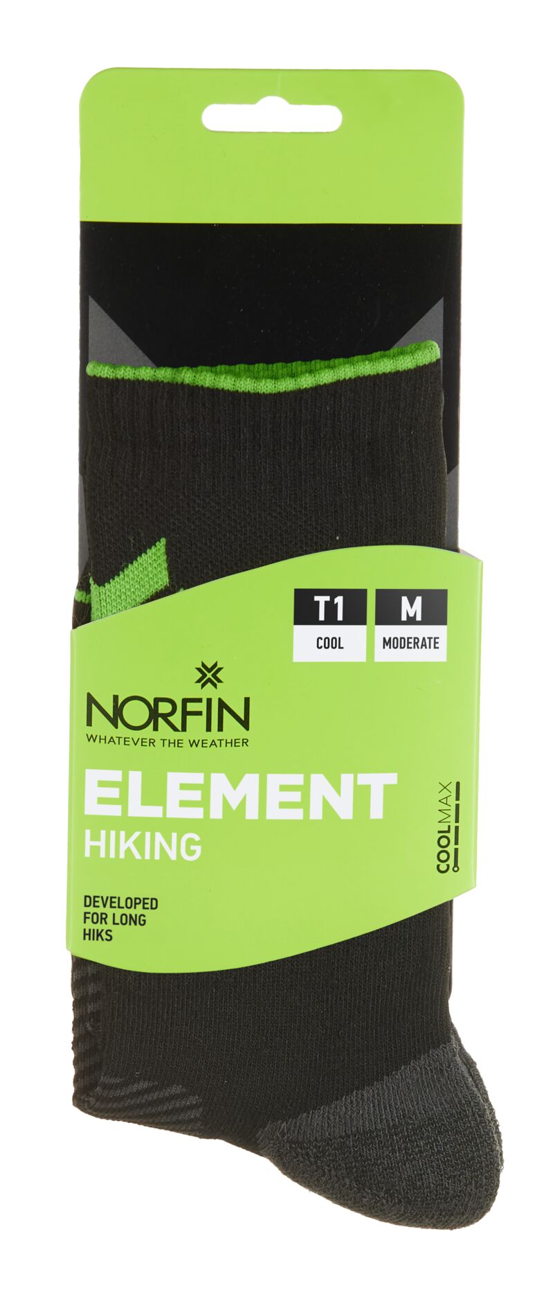 Шкарпетки Norfin T1M ELEMENT HIKING COOLMAX CREW (60% Ny,20% coolmax,17% PL, 3% еласт.) р.M(39-41), фото 3