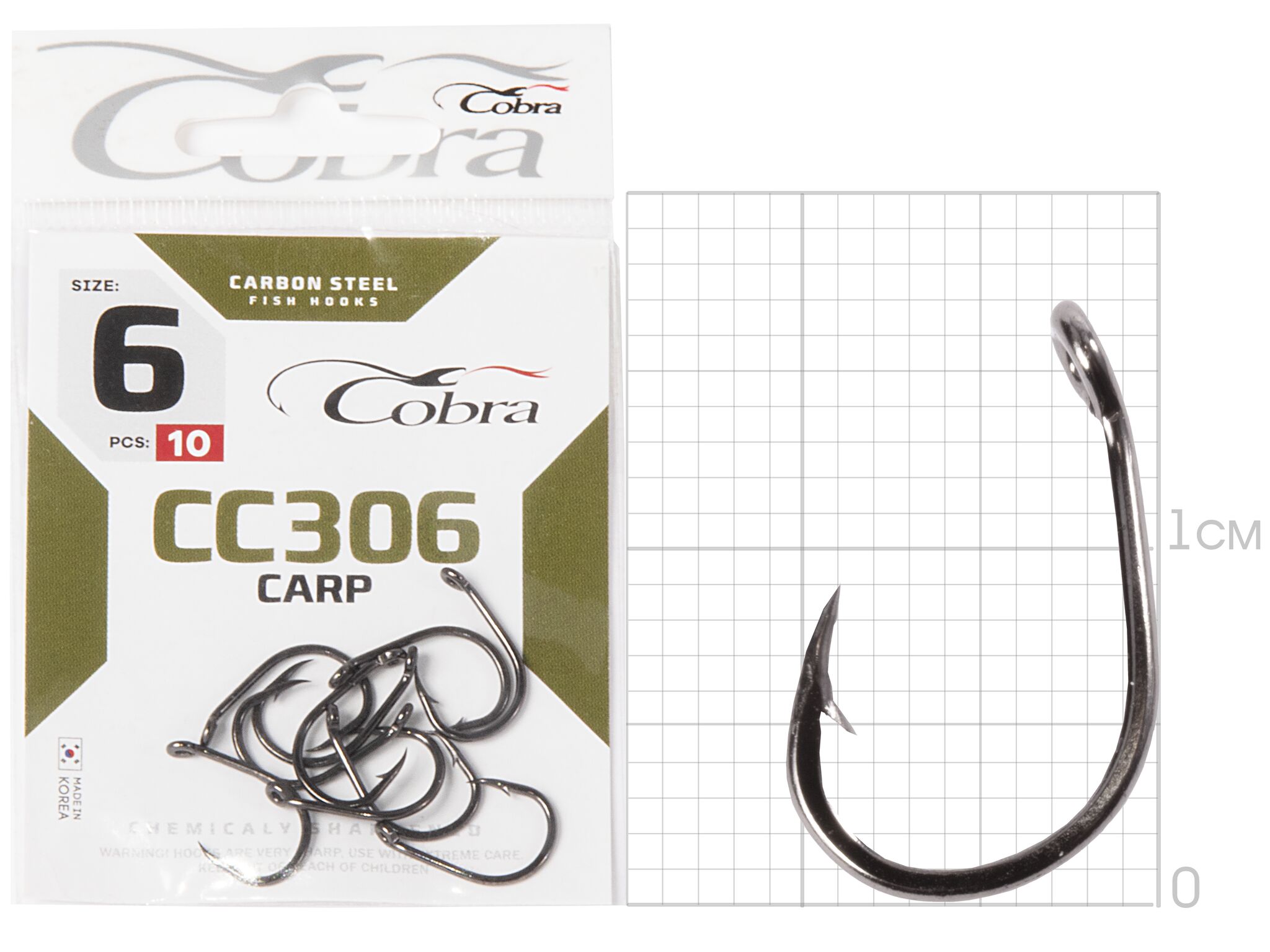 Гачки Cobra CARP KOI сер. CC306 розм. 006 10шт.