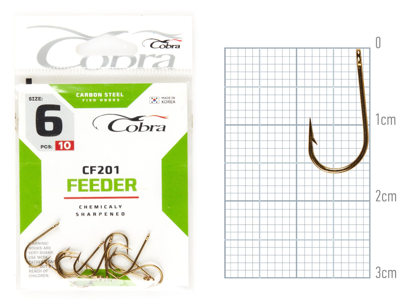 Крючки Cobra FEEDER CLASSIC сер. CF201 разм. 006 10шт., фото 2