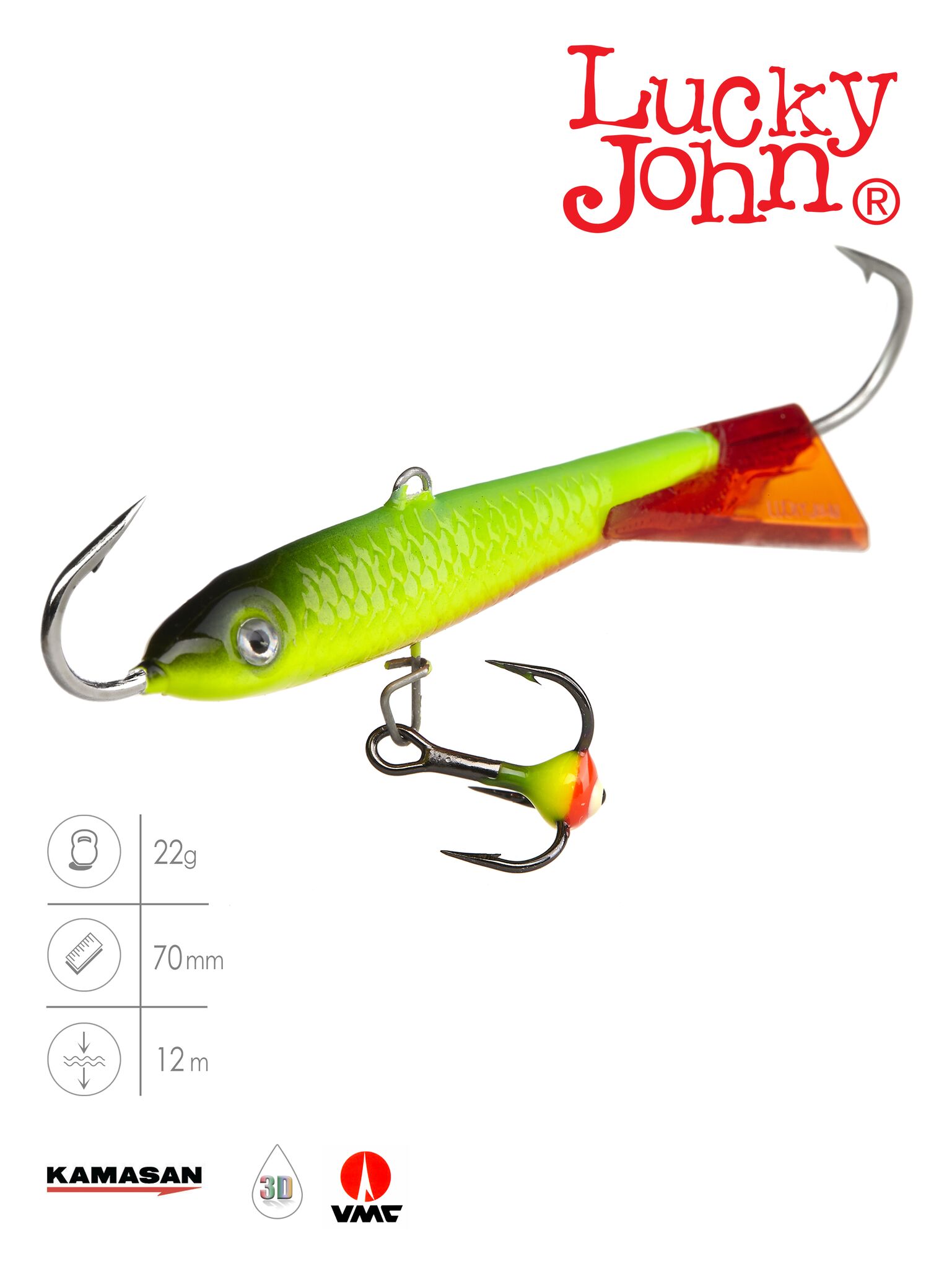 Балансир Lucky John CLASSIC 7 з тр. 70мм/26RT блістер