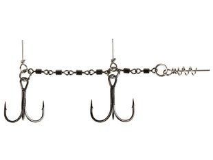 Оснащення стало. Lucky John STINGER POWER CHAIN ​​3,5+7,0cm, оснащ. трійниками №03/0+№2/0 1шт. LJP7402-L фото