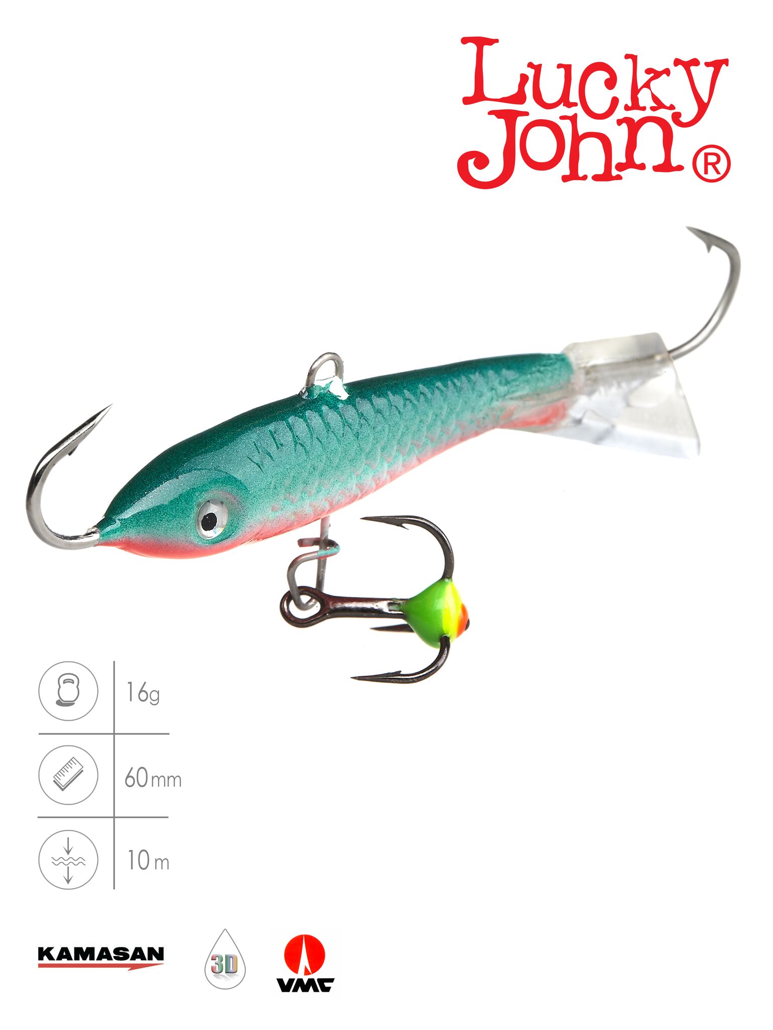 Балансир Lucky John CLASSIC 6 з тр. 60мм/54 блістер