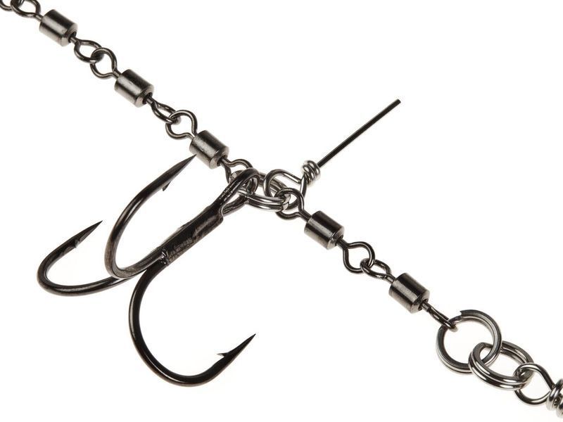 Оснащення стало. Lucky John STINGER POWER CHAIN ​​3,5+7,0cm, оснащ. трійниками №03/0+№2/0 1шт. LJP7402-L фото