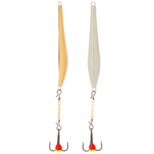 Блесна вертикальная зимняя LUCKY JOHN Double Blade (цепочка, тройник), 60 мм, SG