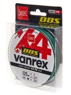 Жилка плетена Lucky John BBS Series VANREX Moss Green X4 PE 125/0,37(#5) (інд.уп/ *10) LJ4114-037 фото