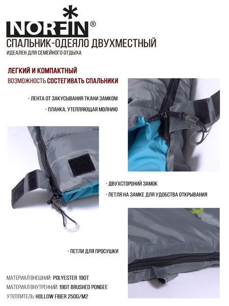 Мішок-ковдра спальн. Norfin ALPINE COMFORT 250 +10&deg;- (0&deg;) / 200х80см / NFL/ L NFL-30236 фото