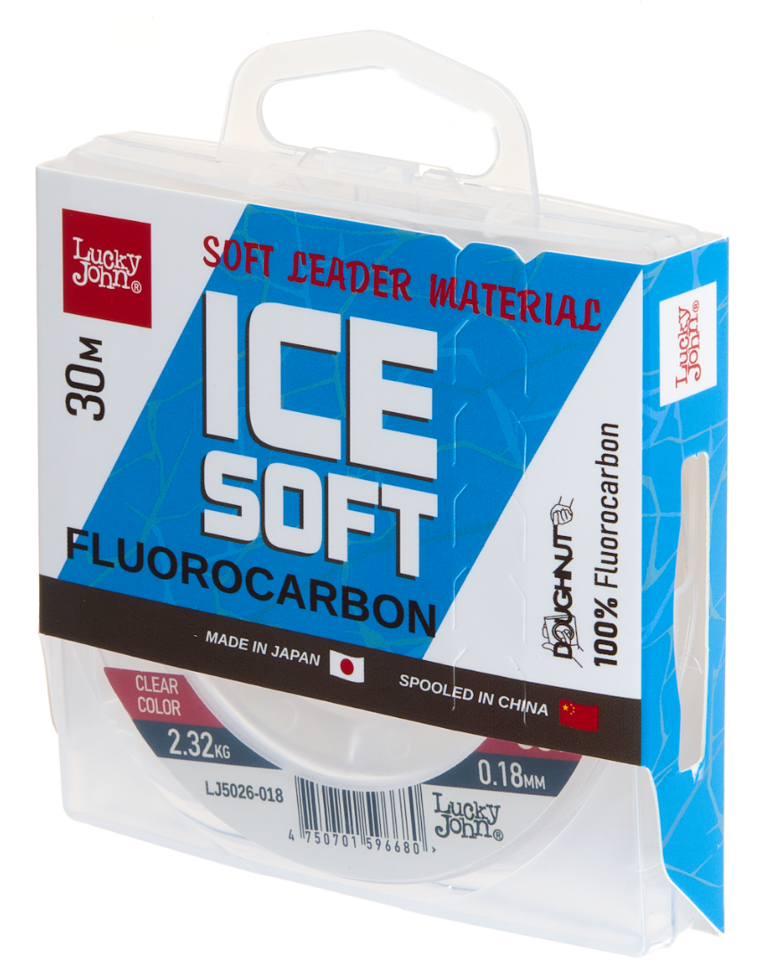 Леска моно. Lucky John ICE SOFT FLUOROCARBON 030м/018