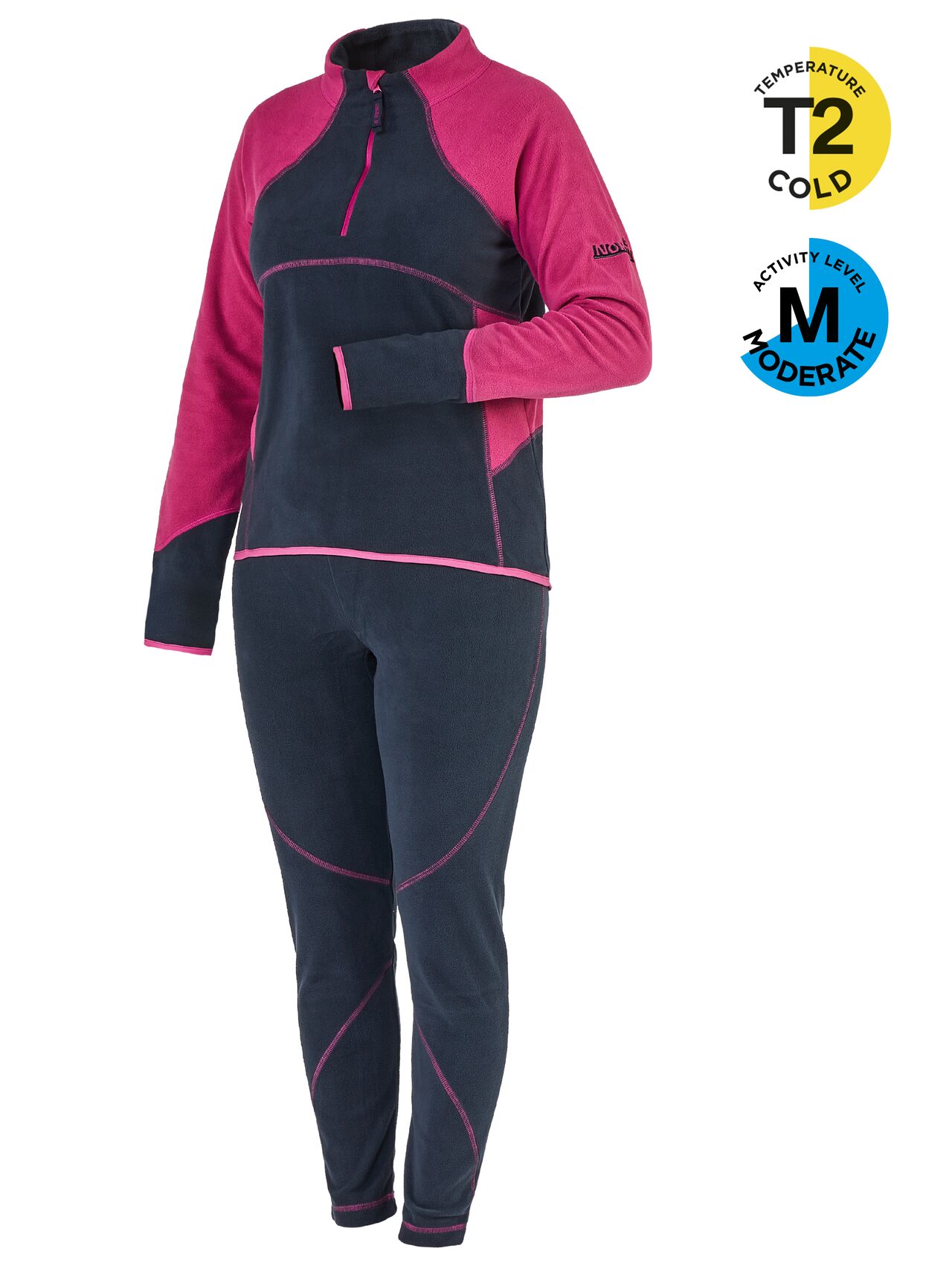 Термобілизна жіноча мікрофліс. Norfin Women PERFORMANCE SPACE BLUE (сіро-пурпурн., 1-й/2-й шар) S