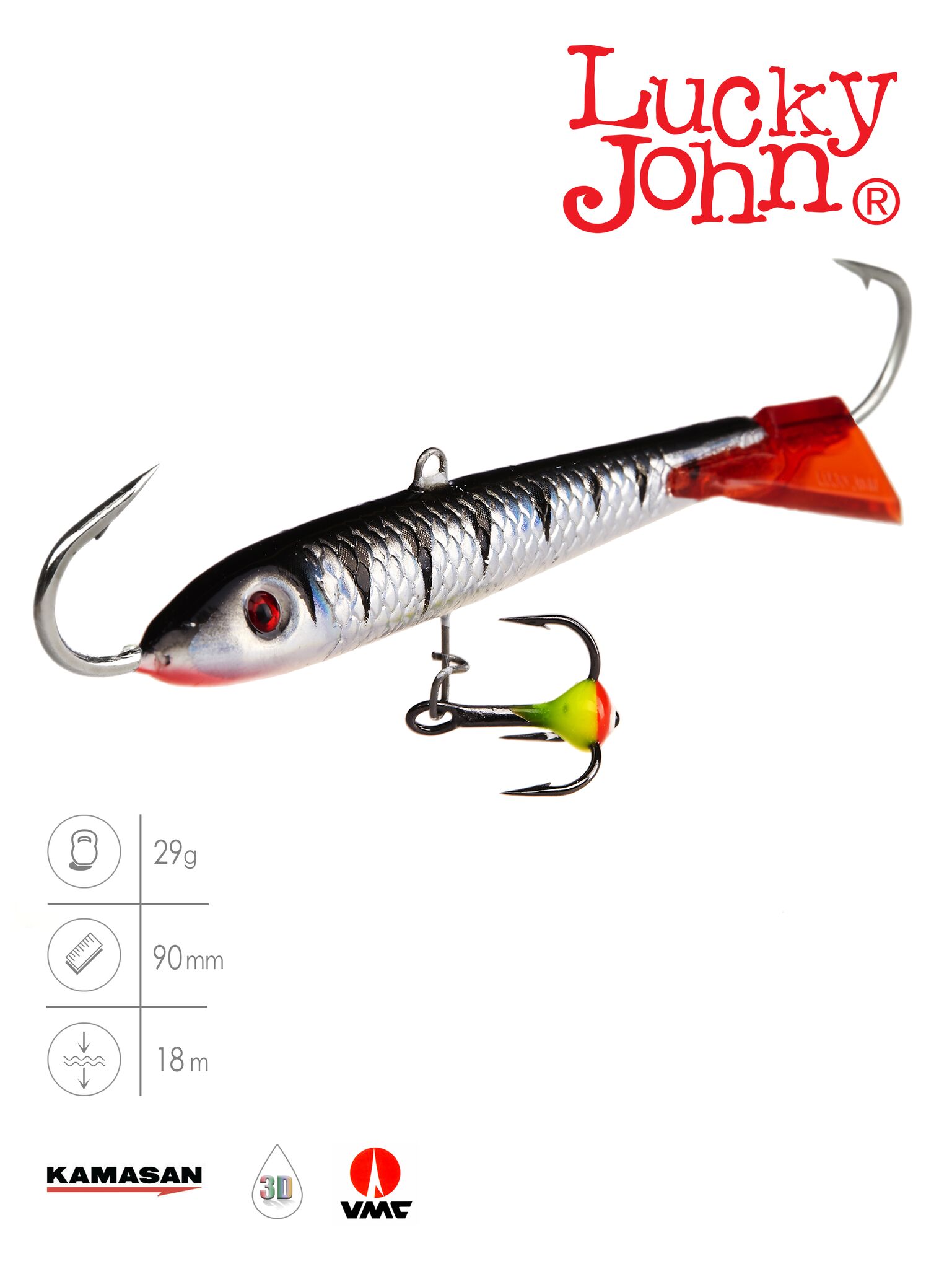Балансир Lucky John CLASSIC 9 с тр. 85мм/12HRT блистер