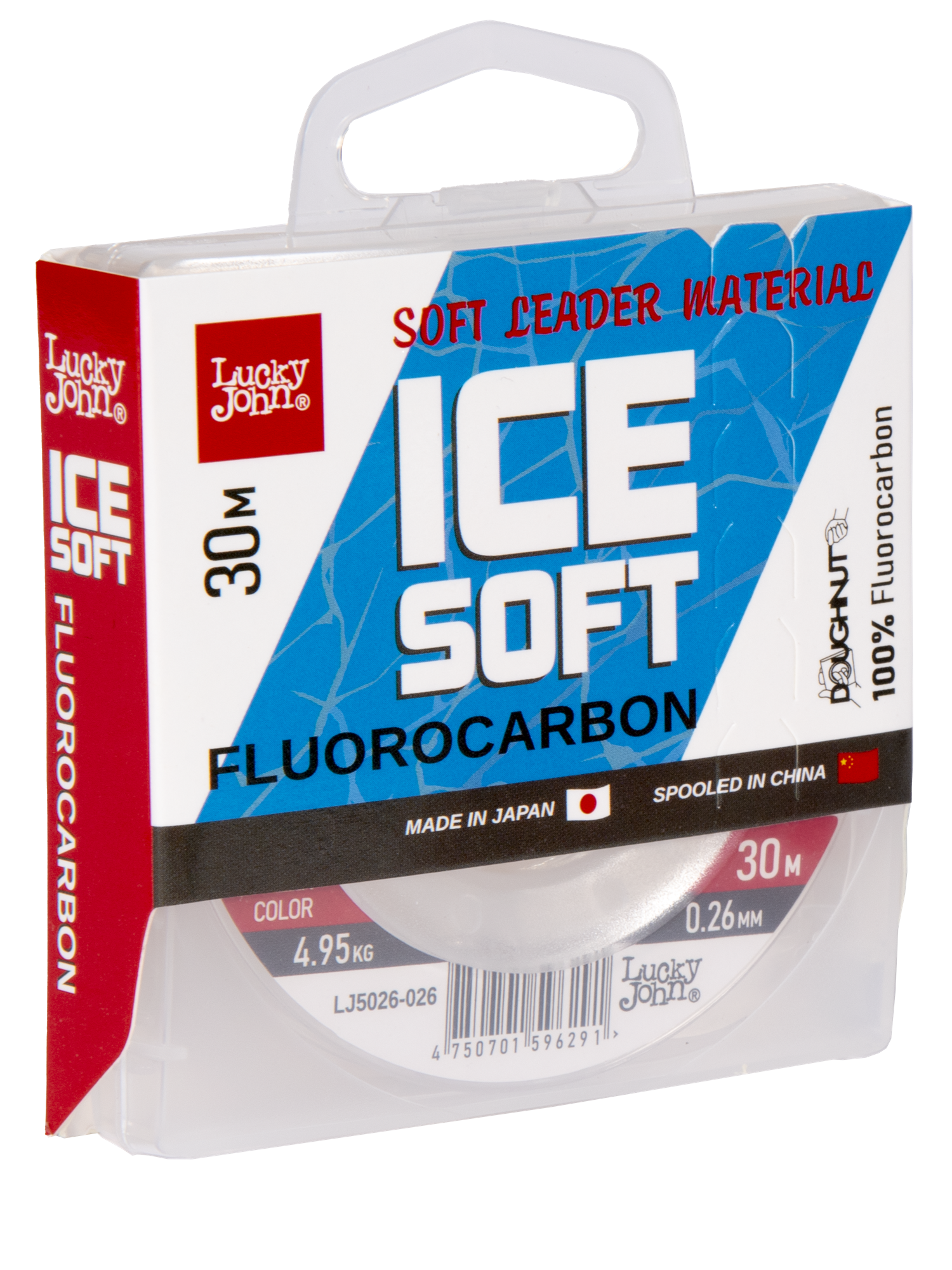 Леска моно. Lucky John ICE SOFT FLUOROCARBON 030м/026