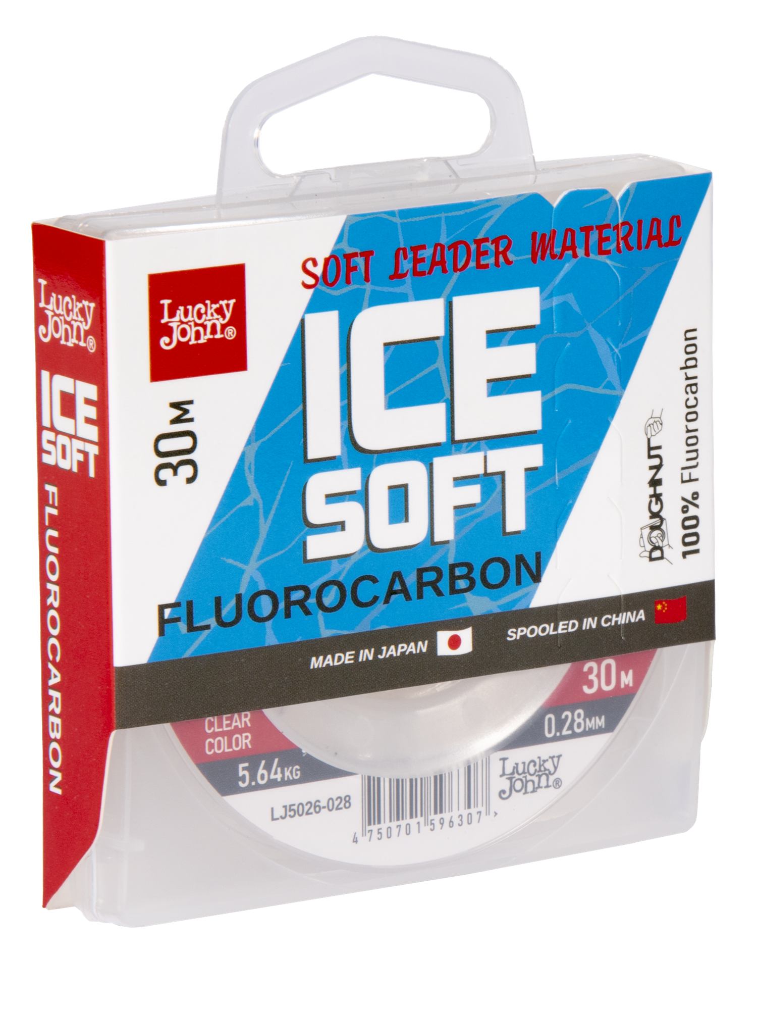 Леска моно. Lucky John ICE SOFT FLUOROCARBON 030м/028