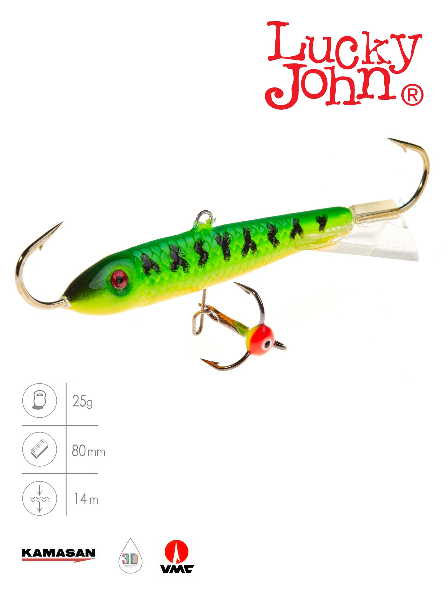 Балансир Lucky John CLASSIC 8 с тр. 80мм/20 блистер