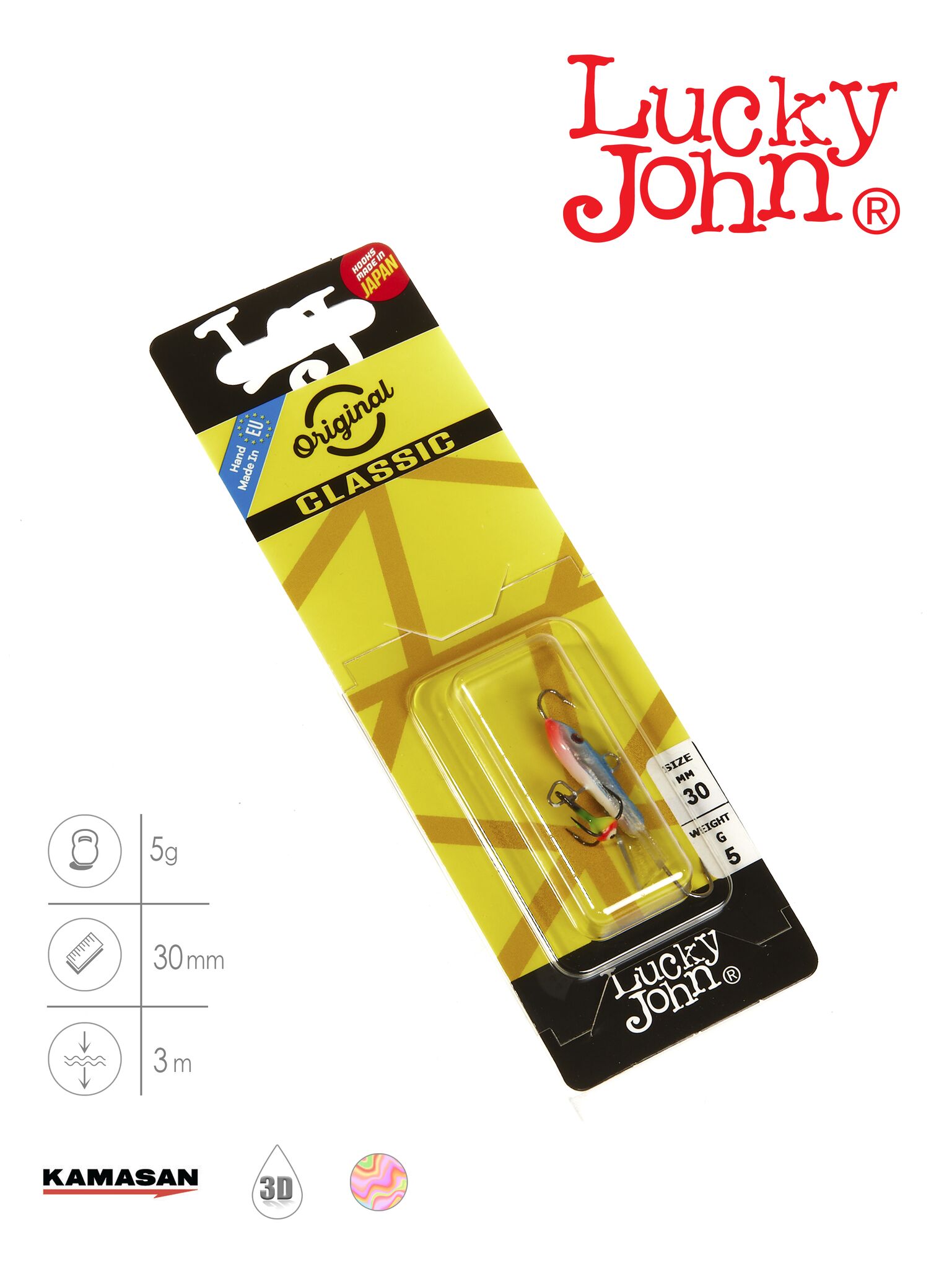 Балансир Lucky John CLASSIC 3 с тр. 30мм блистер, фото 3