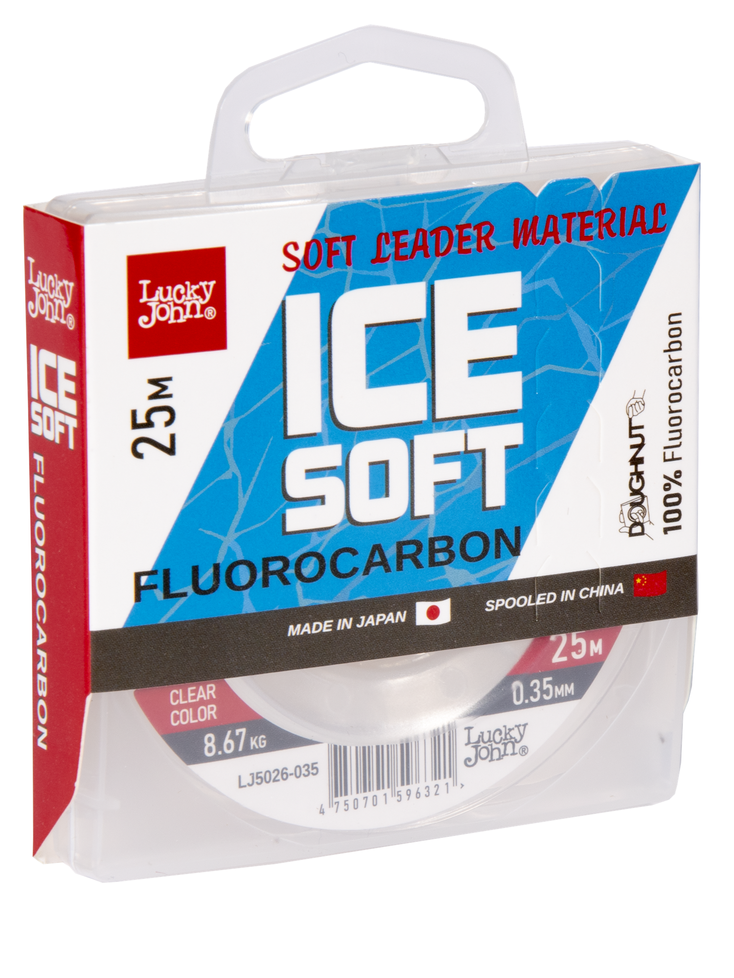 Леска моно. Lucky John ICE SOFT FLUOROCARBON 025м/035
