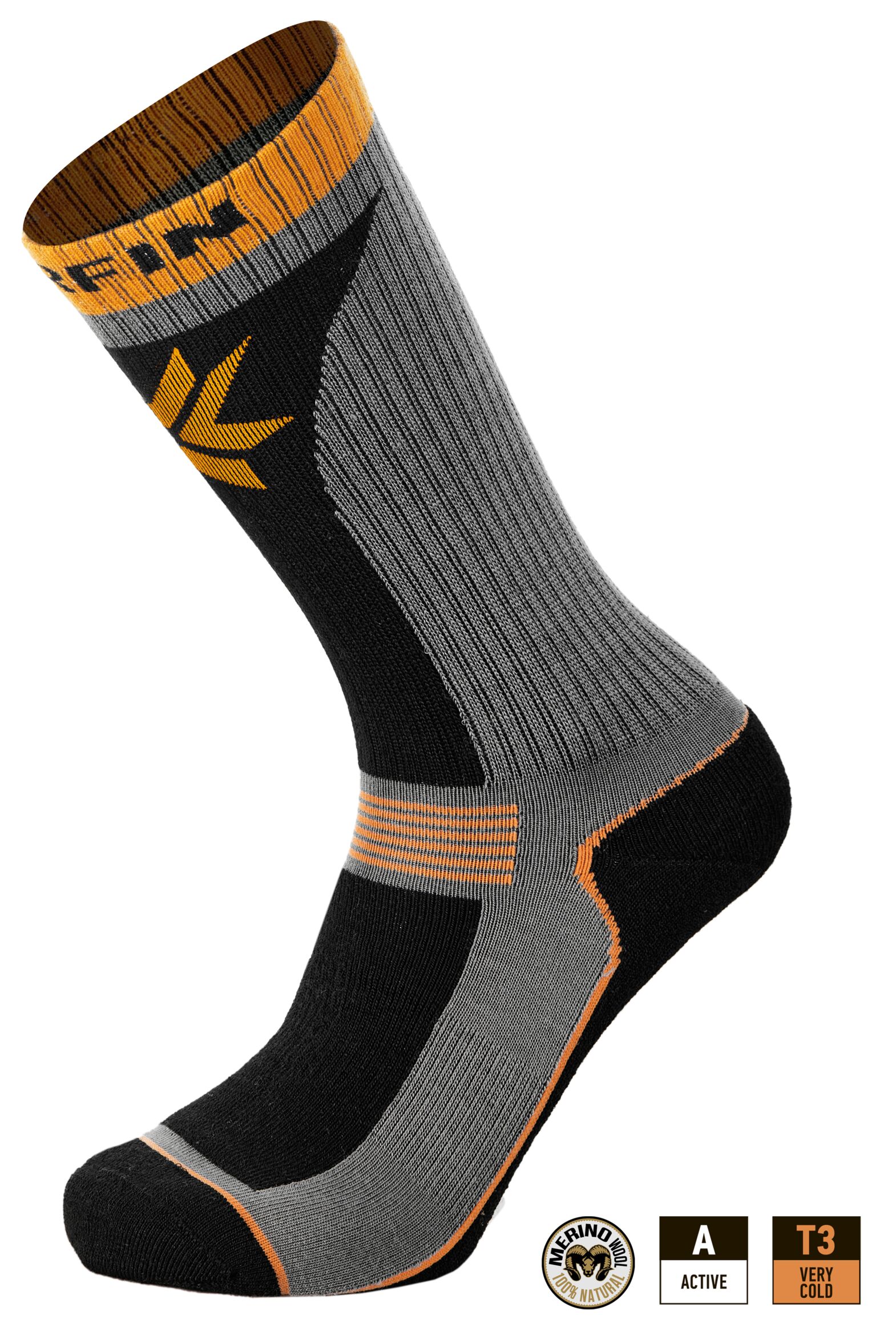 Шкарпетки Norfin T3A NORDIC MERINO HIKING CREW (25% вовна, 55% акрил,18% Ny, 2% эласт) р.L(42-44)