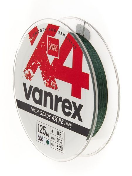 Лісочка плетена Lucky John Vanrex х4 BRAID Moss Green 125/014 LJ4114-014 фото
