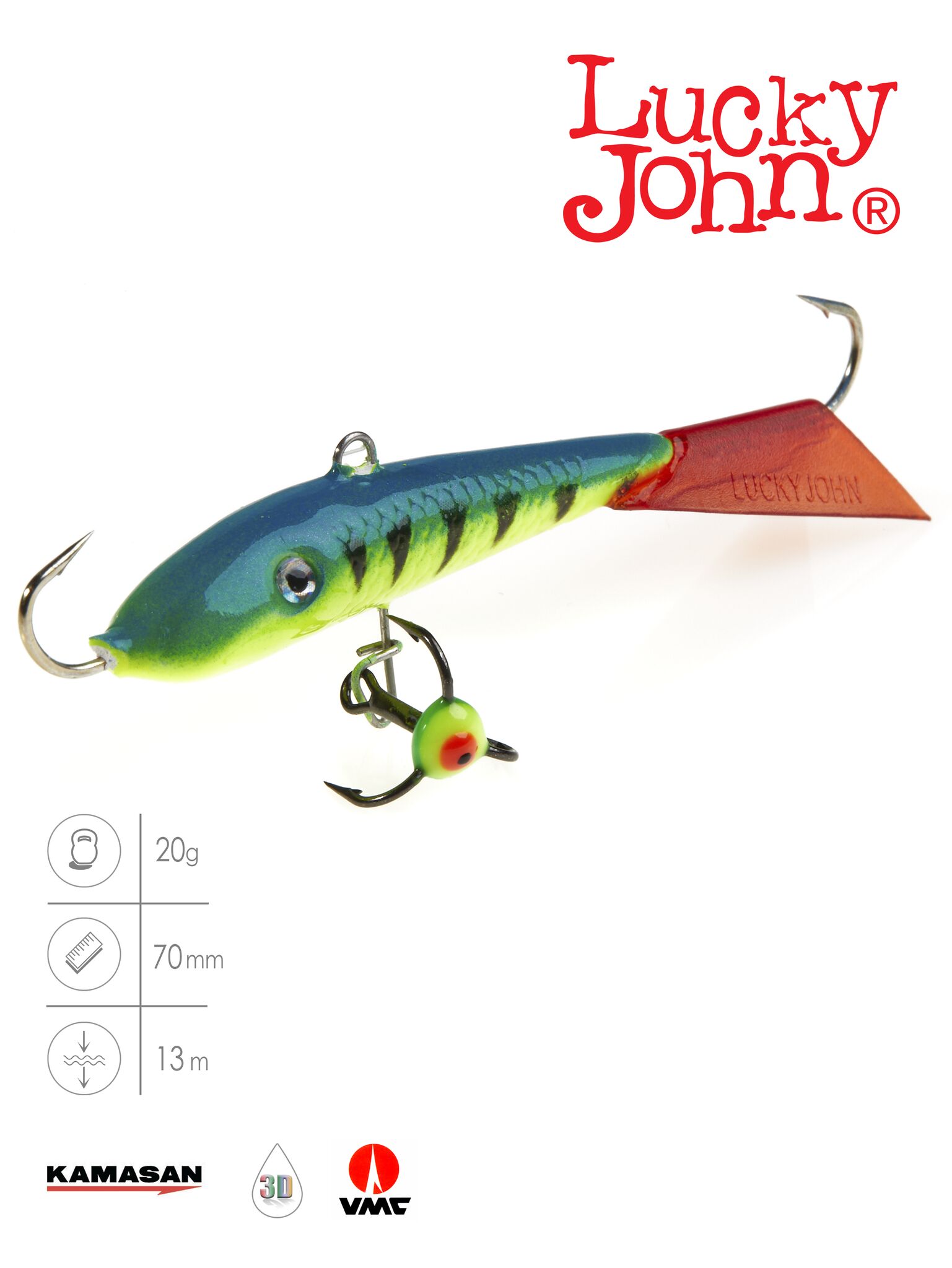 Балансир Lucky John FIN 5 с тр. 70мм/36RT блистер