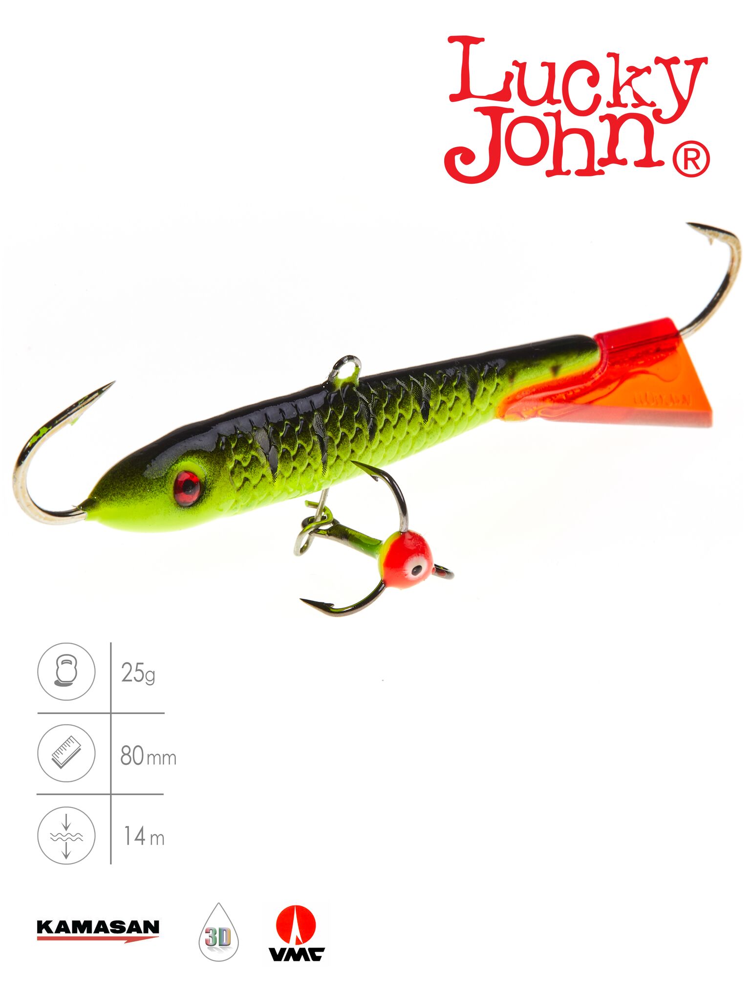 Балансир Lucky John CLASSIC 8 с тр. 80мм/31RT блистер