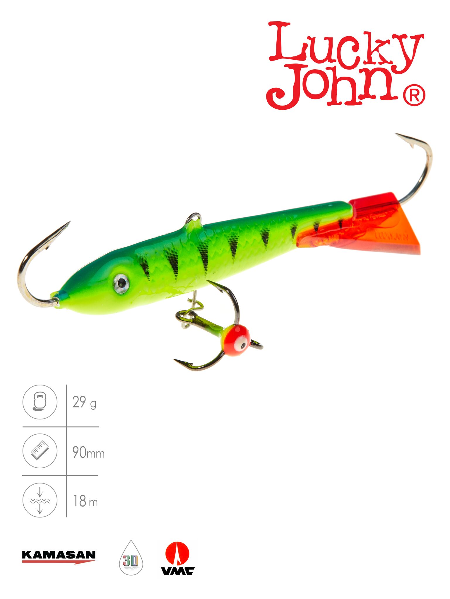 Балансир Lucky John CLASSIC 9 с тр. 85мм/36RT блистер