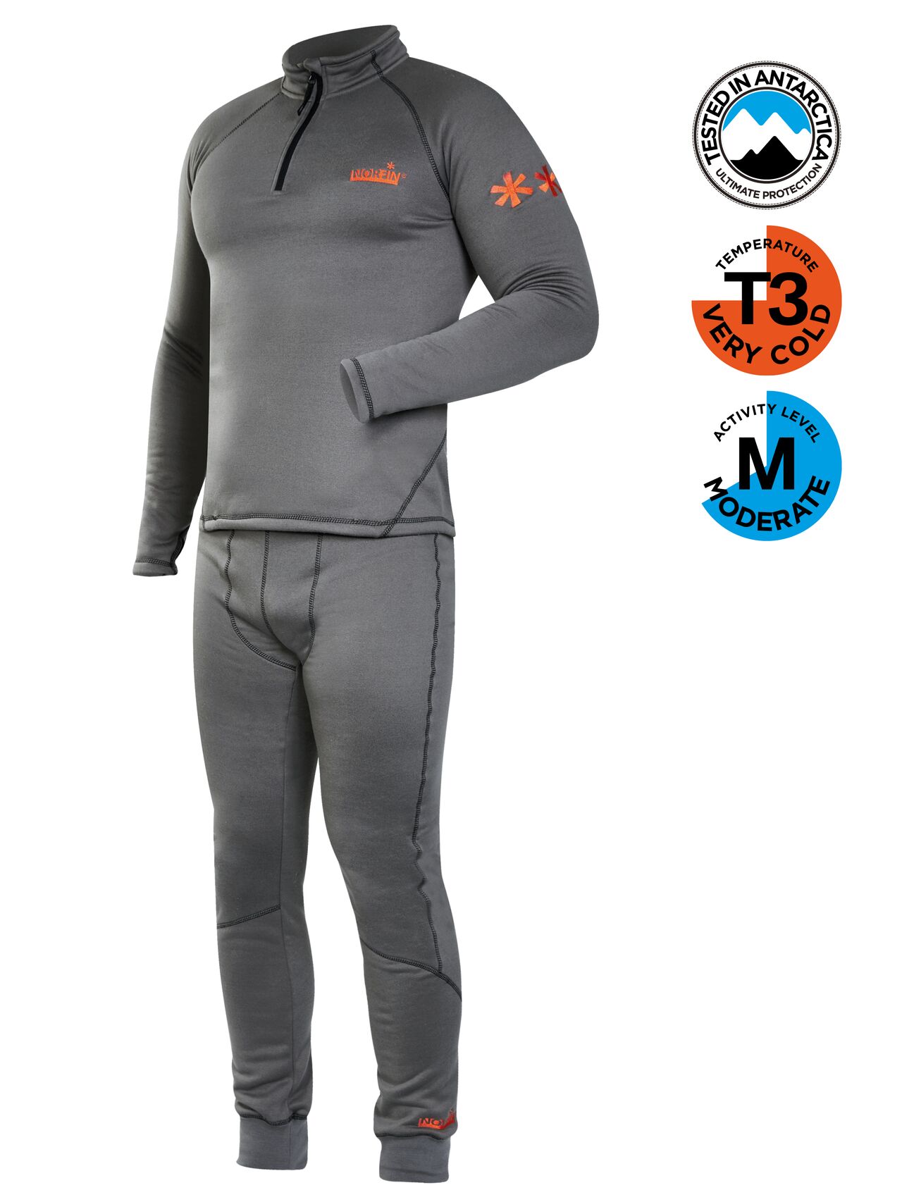 Термобілизна фліс. Norfin WINTER LINE GRAY (сіра1-й,2-й шар) XL / * 20