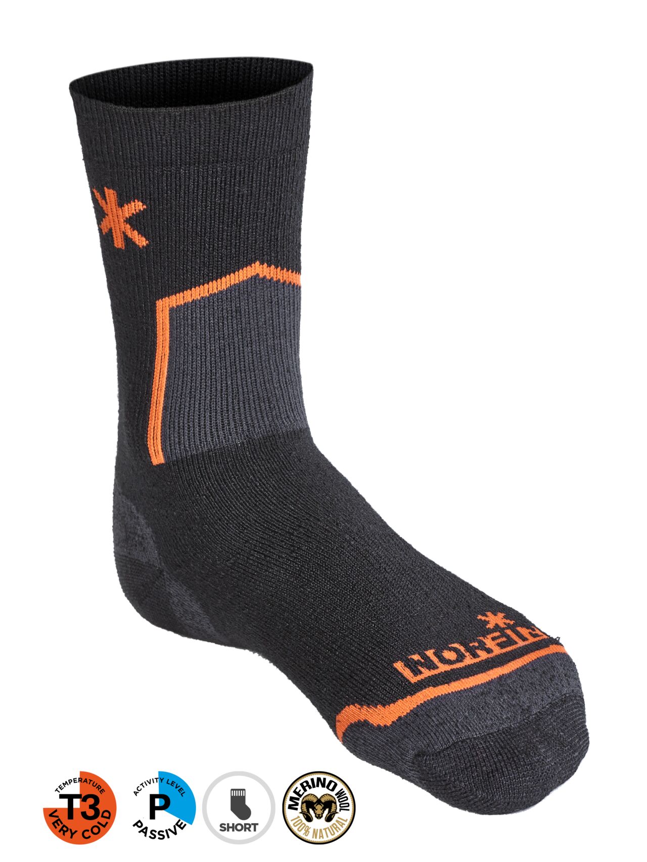 Шкарпетки Norfin NORDIC MERINO HEAVY T3P (80% вовна, 15% нейл., 5% еласт.) р.L(42-44)