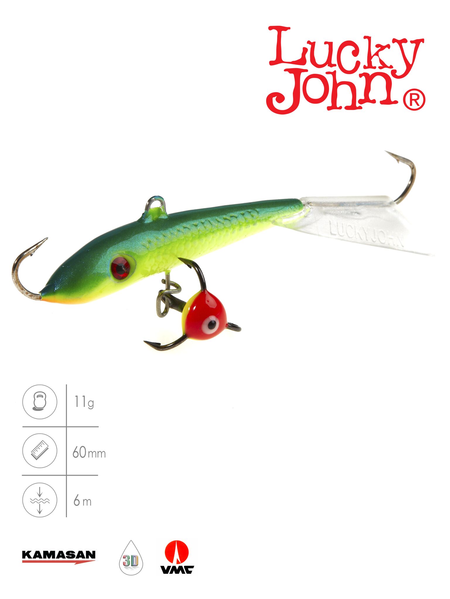 Балансир Lucky John FIN 4 з тр. 60мм/29 блістер