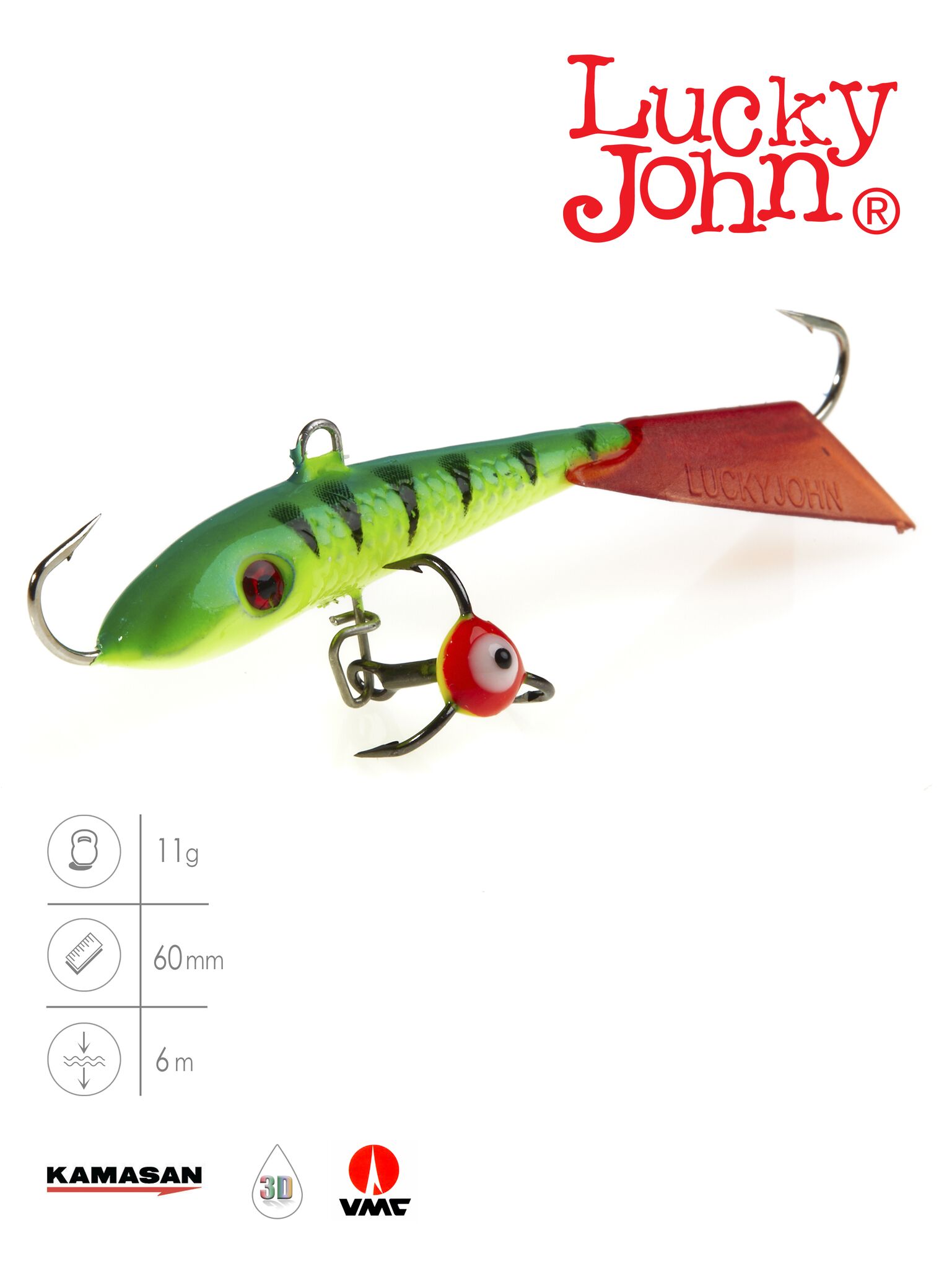 Балансир Lucky John FIN 4 с тр. 60мм/36RT блистер