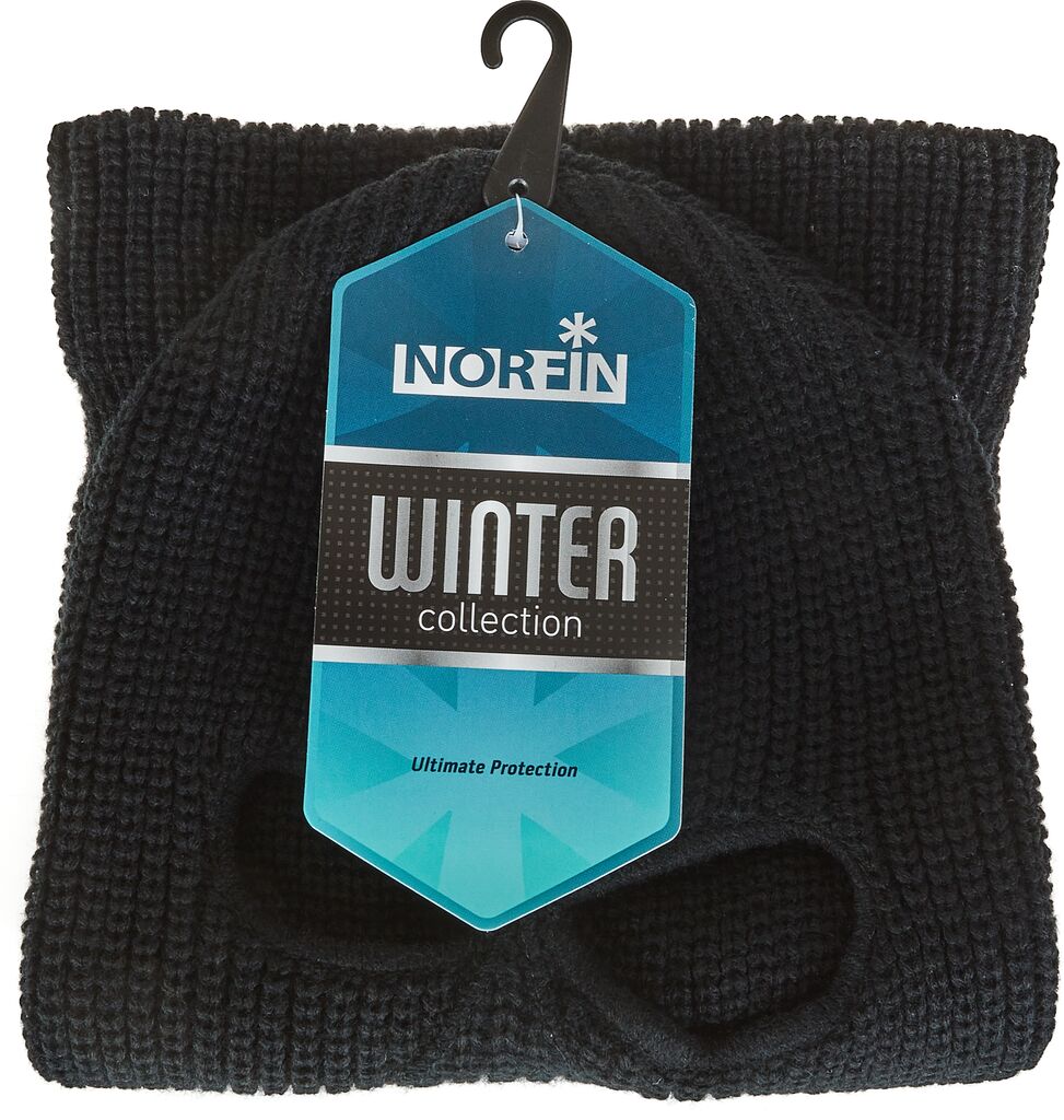 Шапка-маска в'язана Norfin KNITTED BL (чорна / 100% поліест.) р.L, фото 3