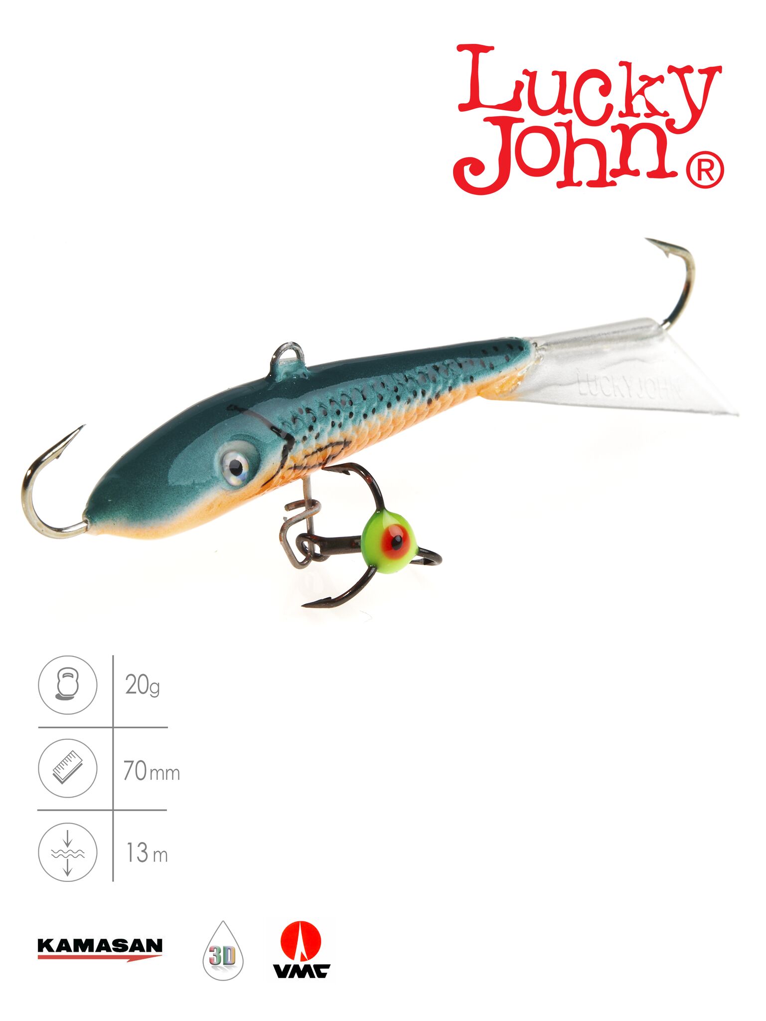 Балансир Lucky John FIN 5 с тр. 70мм/53 блистер