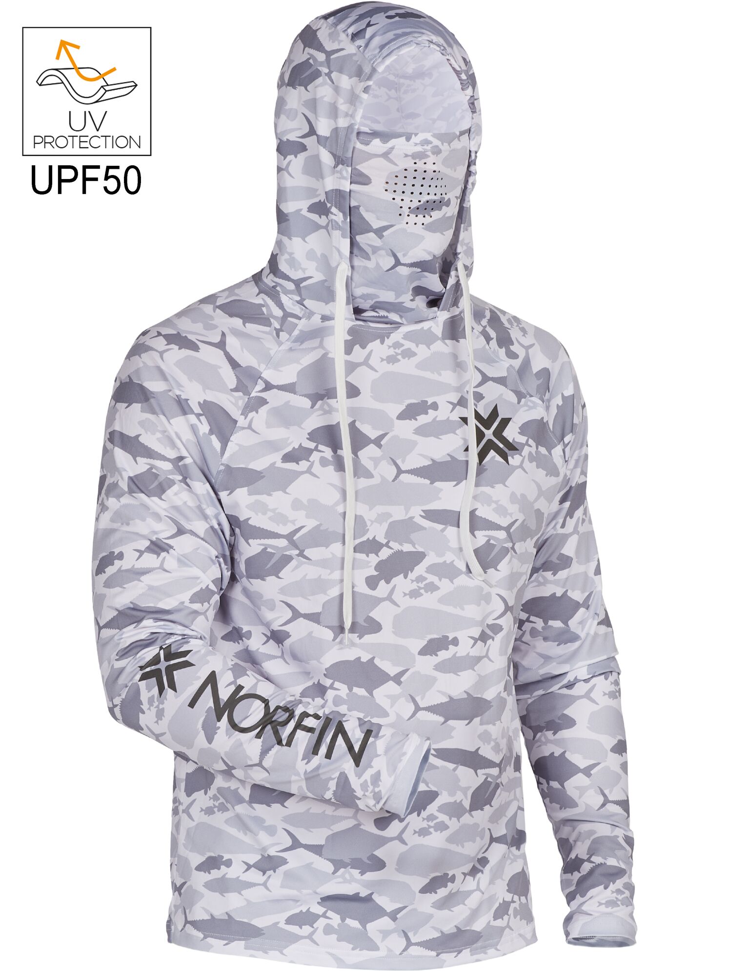 Реглан з капюшоном та захистом від "UV" Norfin SUN PRO BARRACUDA HOODIE (90%Ny,10%Spandex) / L