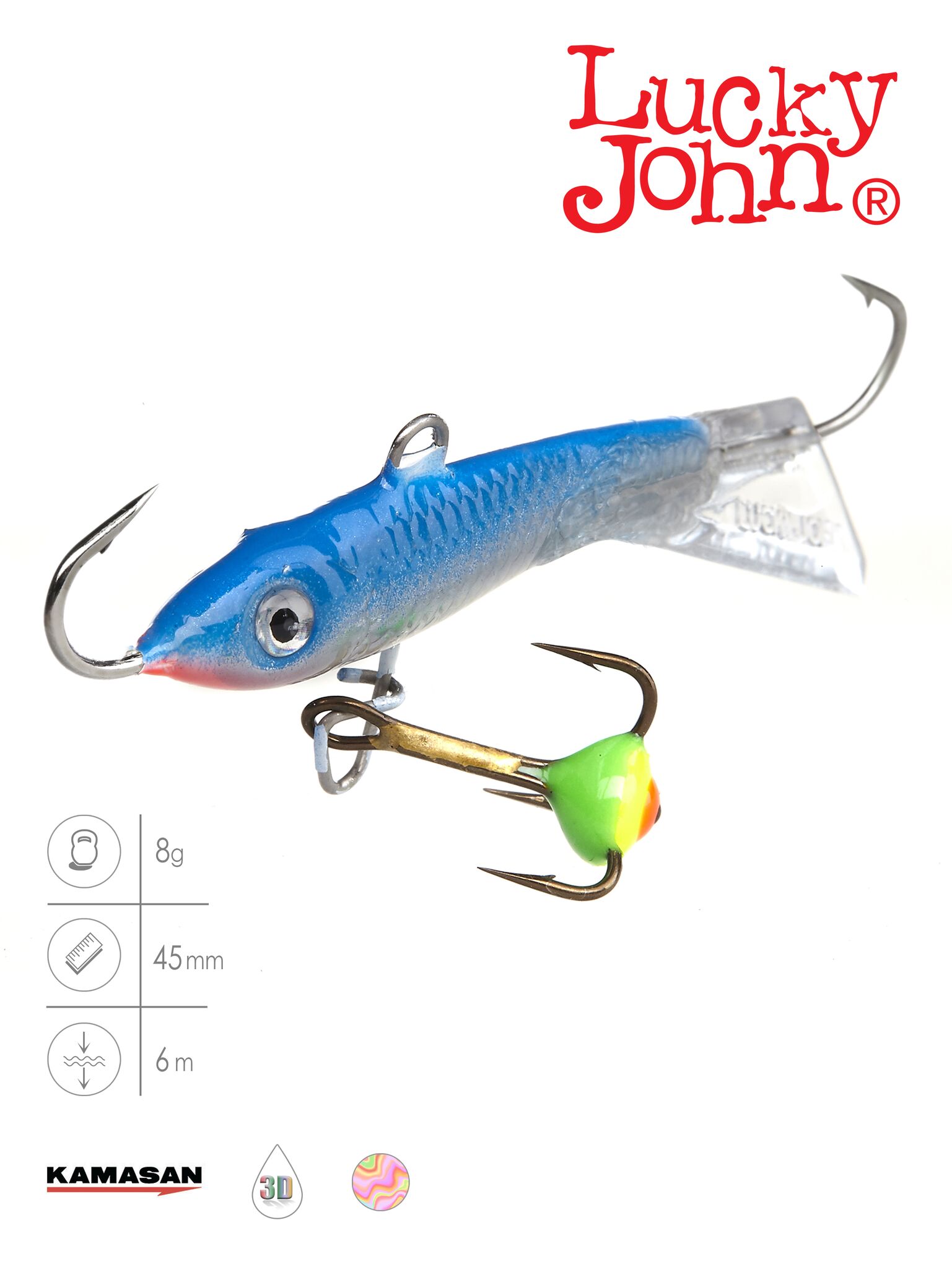 Балансир Lucky John CLASSIC 4.5 з тр. 50мм/15H блістер