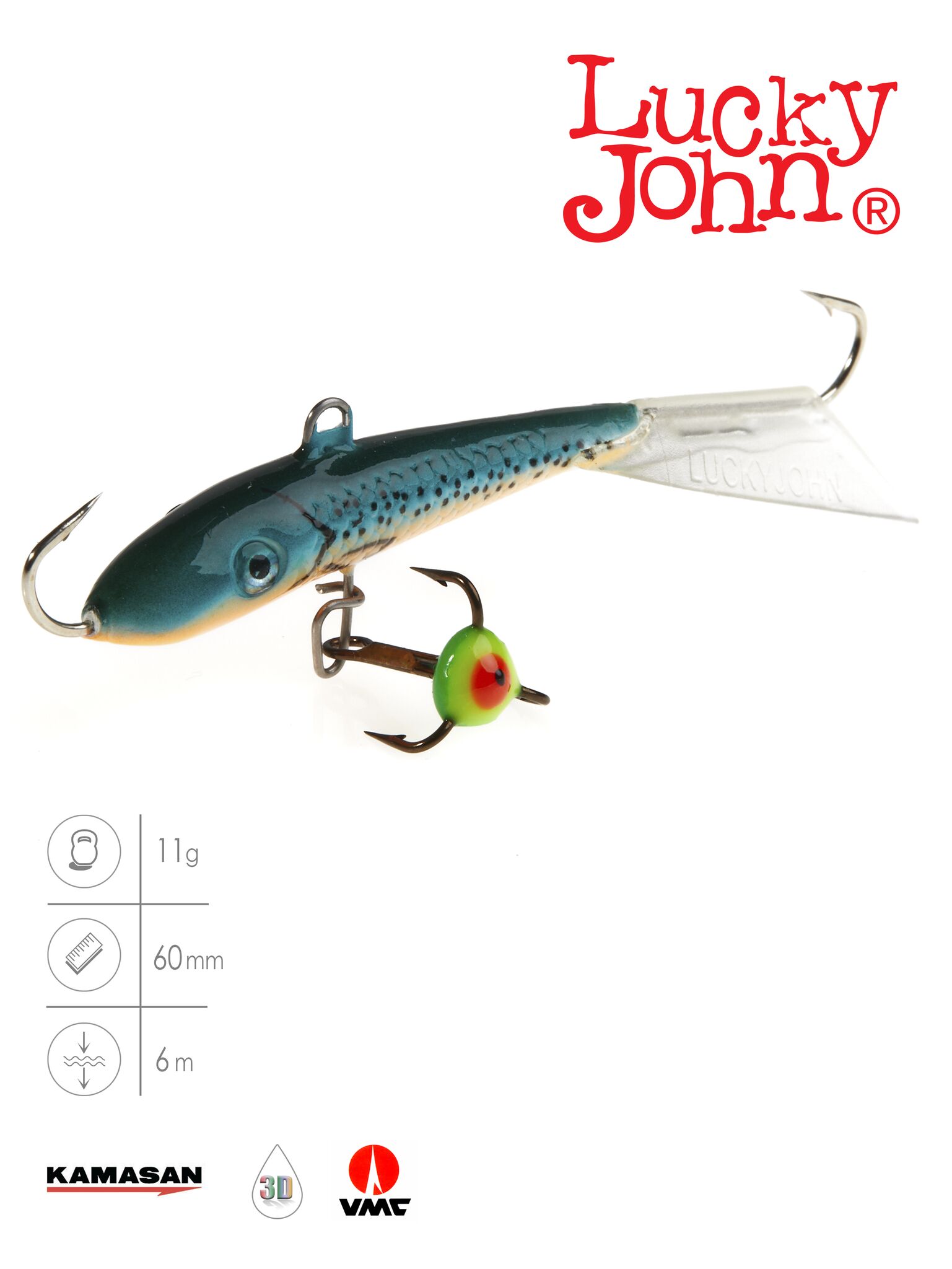 Балансир Lucky John FIN 4 с тр. 60мм/53 блистер