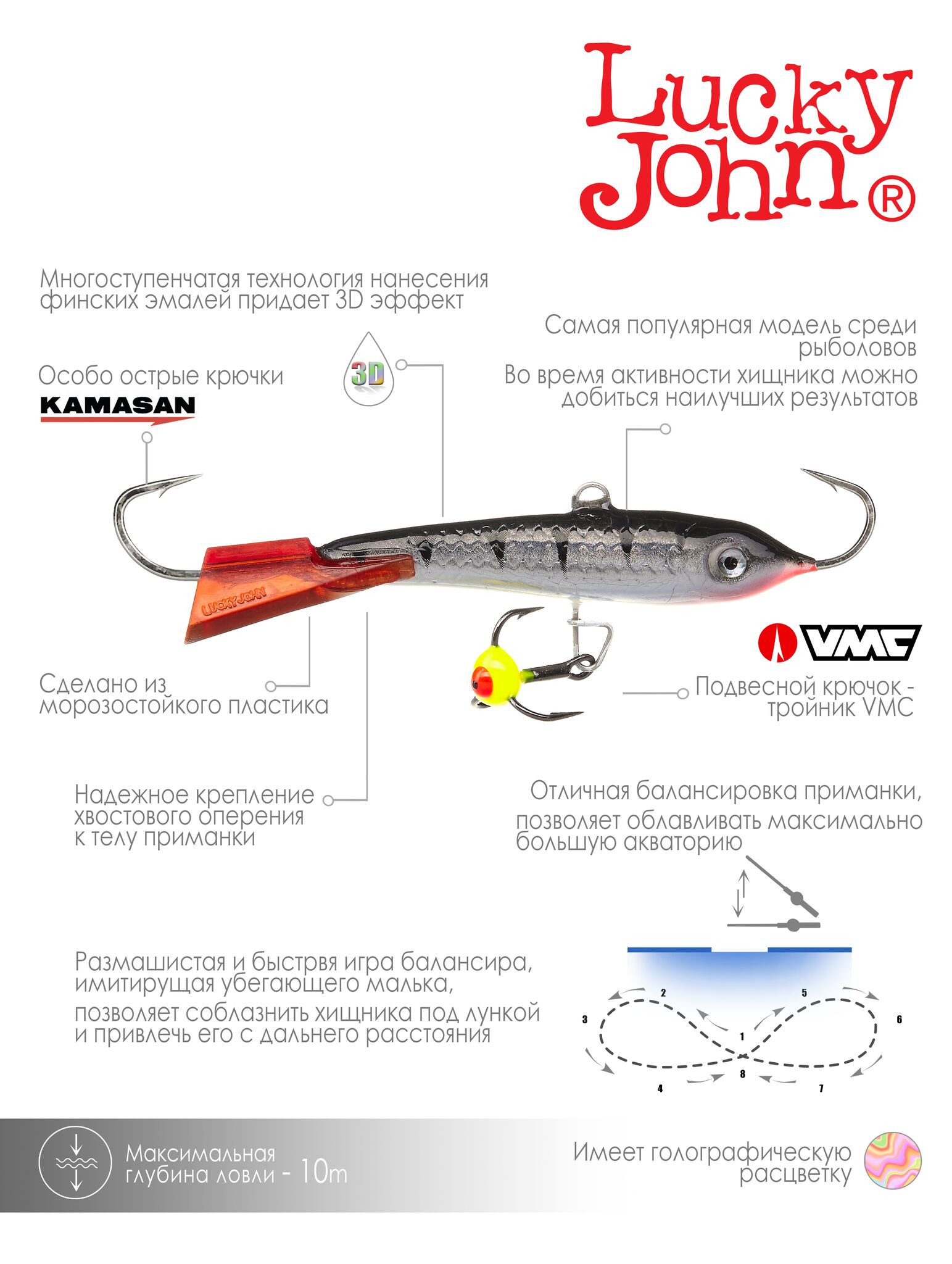 Балансир Lucky John CLASSIC 6 с тр. 60мм блистер, фото 7