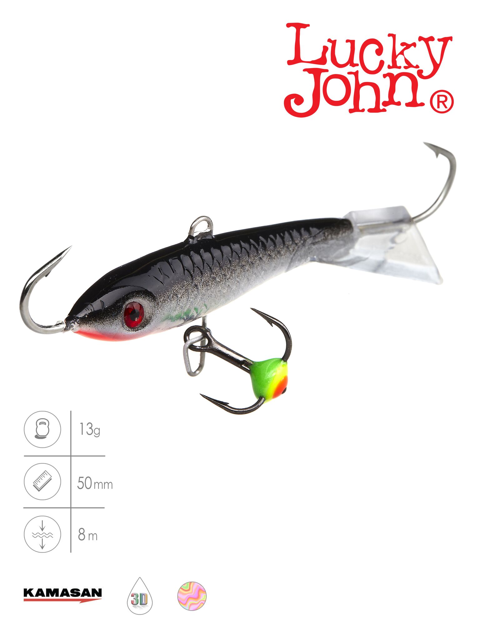 Балансир Lucky John CLASSIC 5 с тр. 50мм/13H блистер