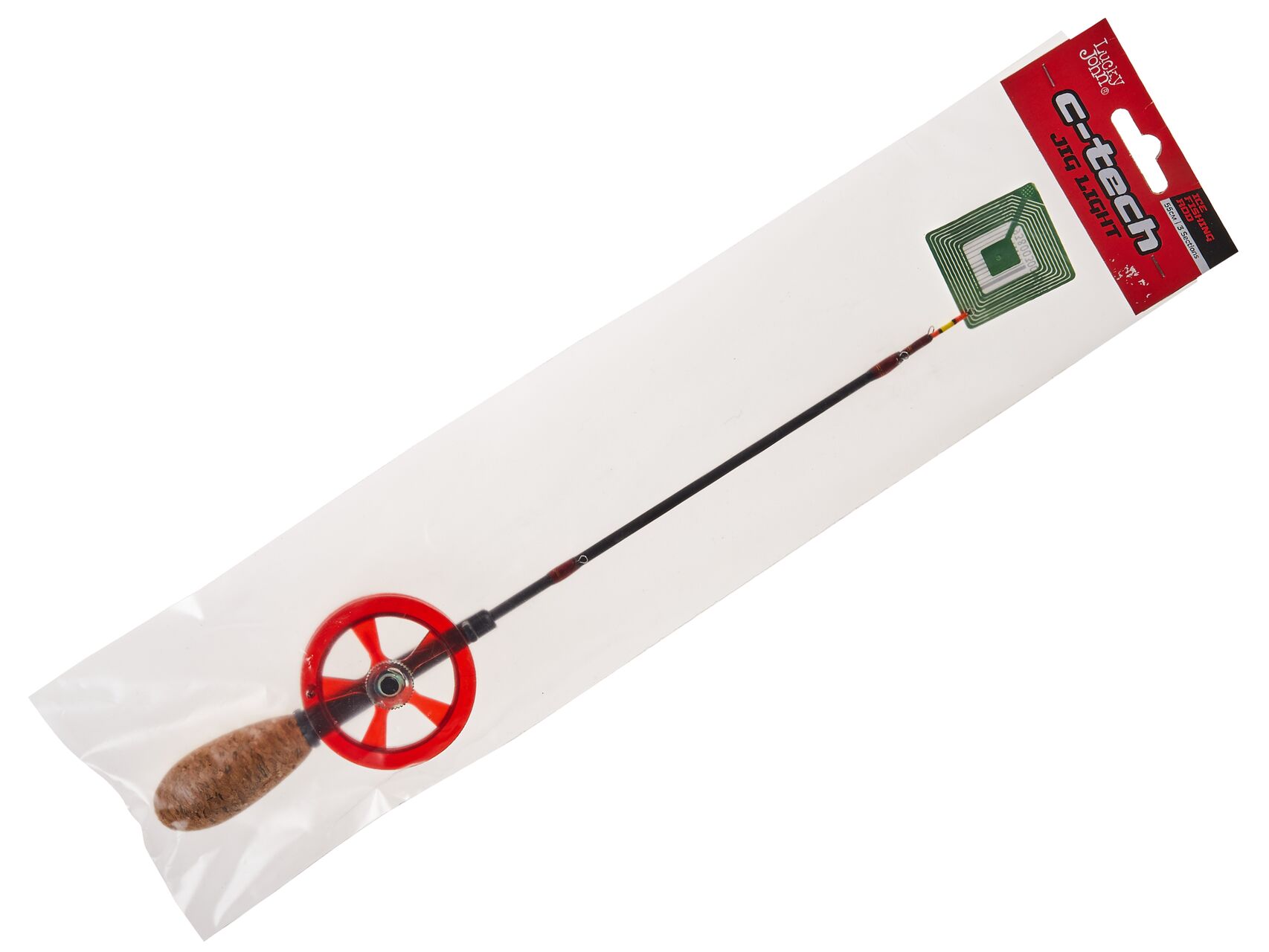 Вудка зимова телескоп Lucky John C-Tech JIG LIGHT 3 (3 секції, графіт) 55см, фото 5