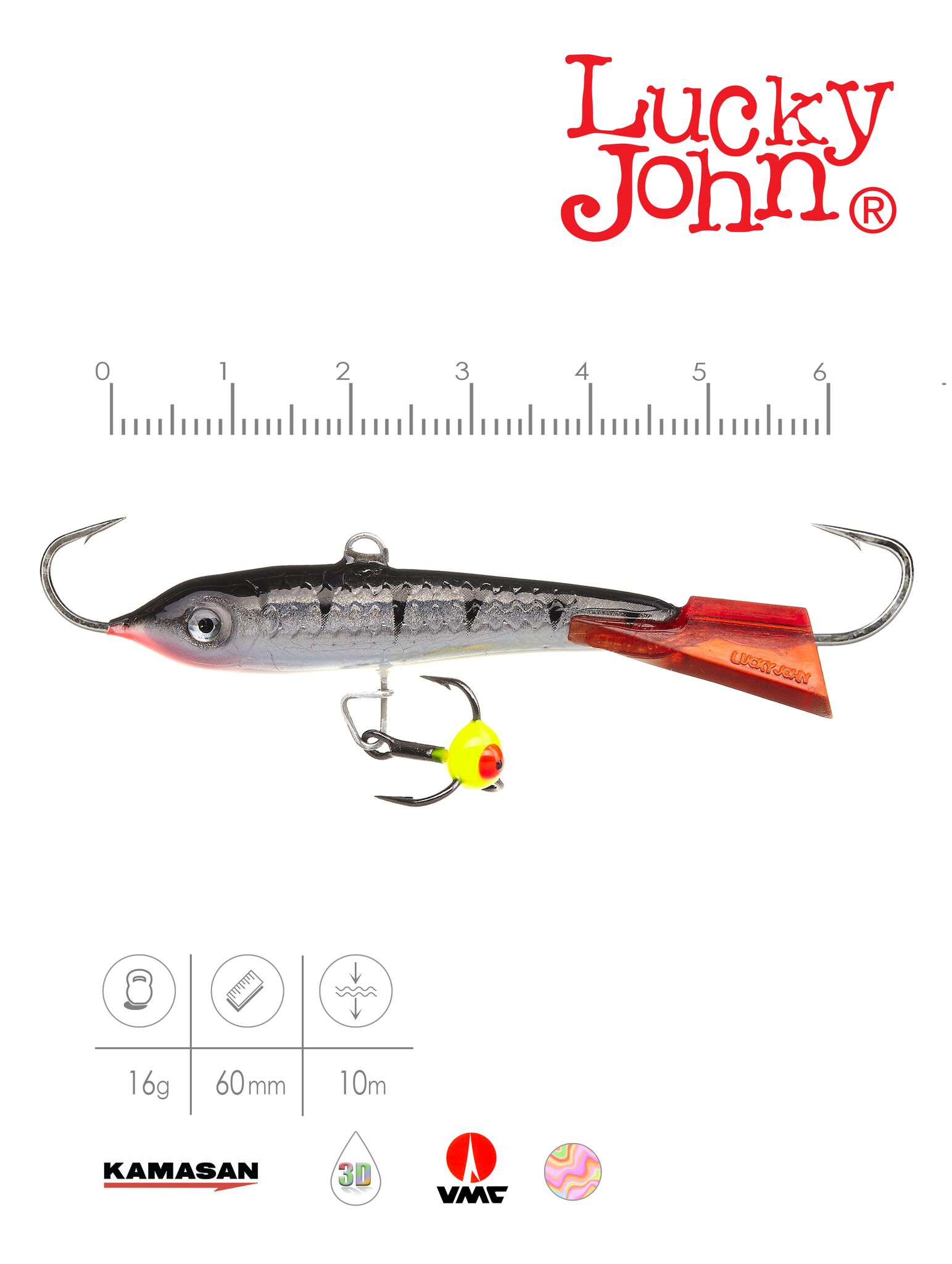 Балансир Lucky John CLASSIC 6 с тр. 60мм блистер, фото 2