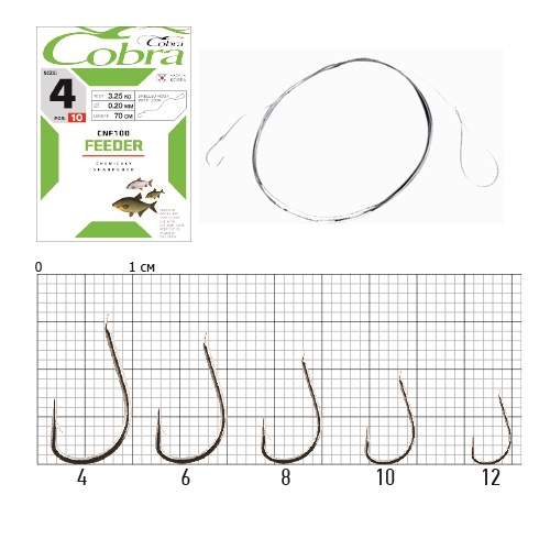 Гачок з повідцем Cobra FEEDER (сер.CNF100/ 006) *10шт.