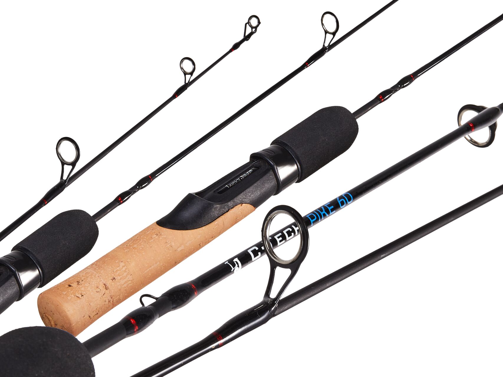 Вудка зимова розбірна Lucky John C-Tech PIKE 60 (графіт) 60см, фото 2